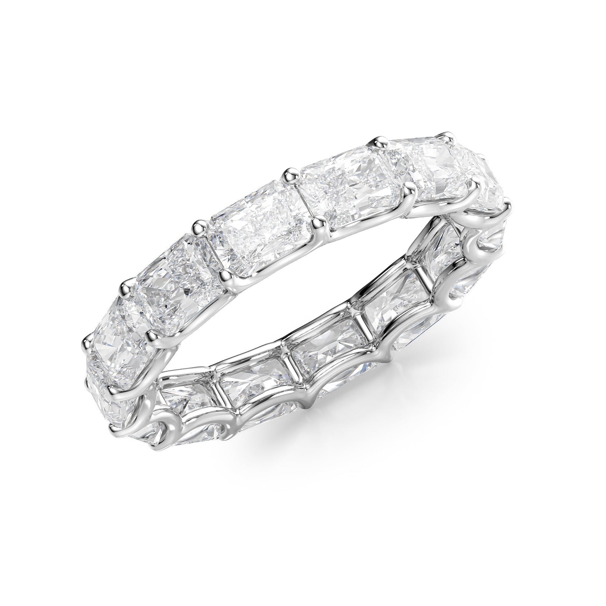 4ct Hermia Radiant Cut Moissanite Ring - Silver