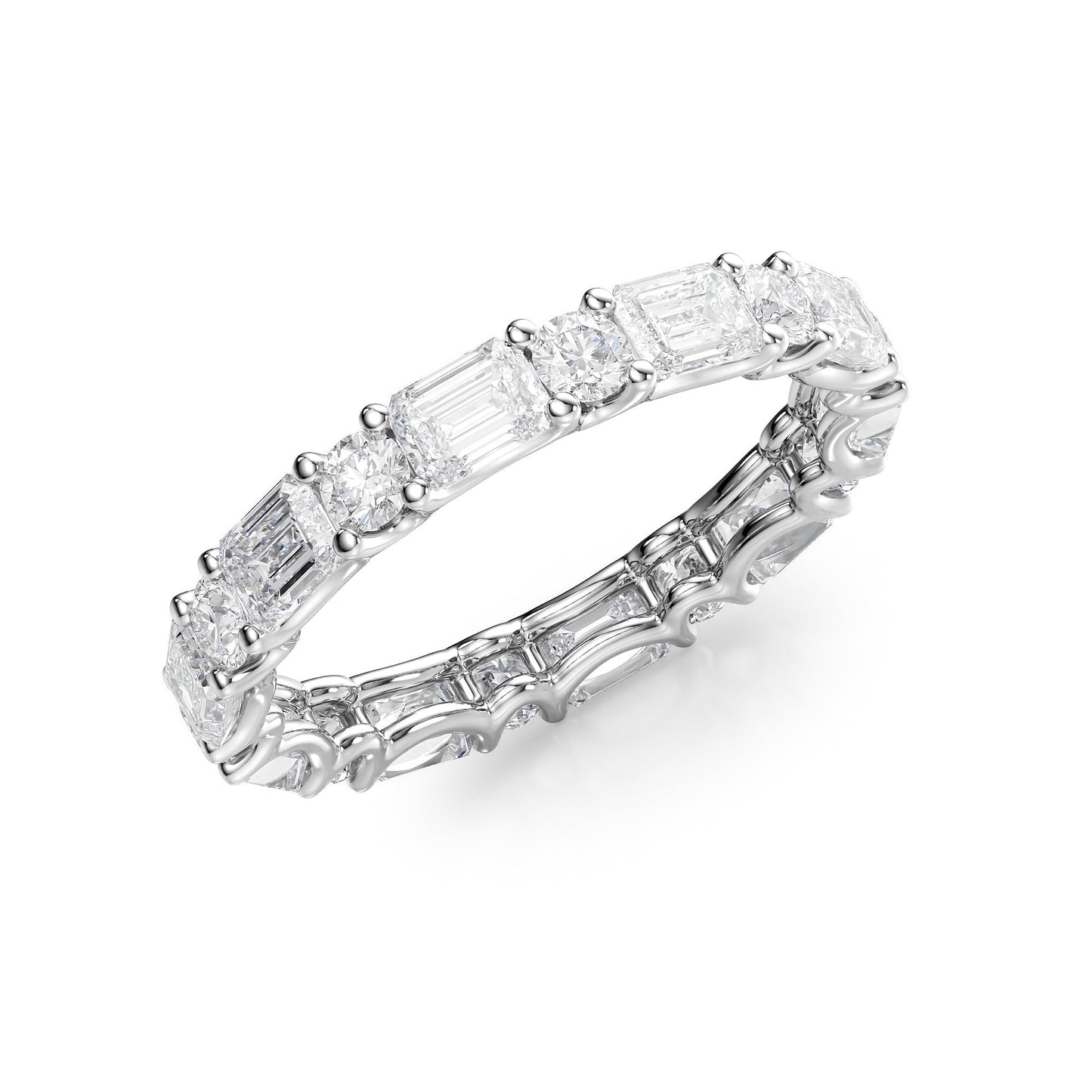 3.2ct Medea Round Cut Moissanite Ring - Silver