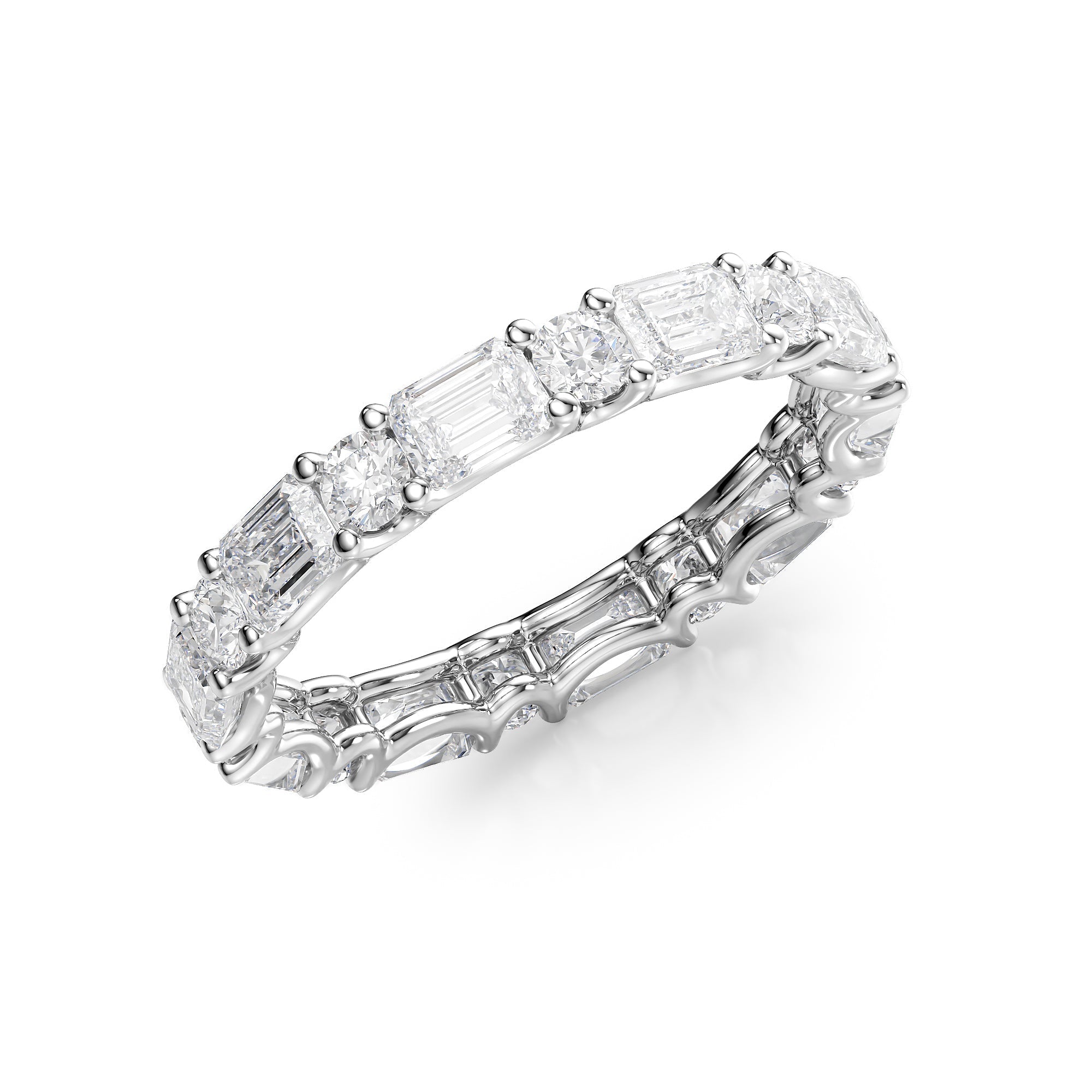 3.2ct Medea Round Cut Moissanite Ring - Silver