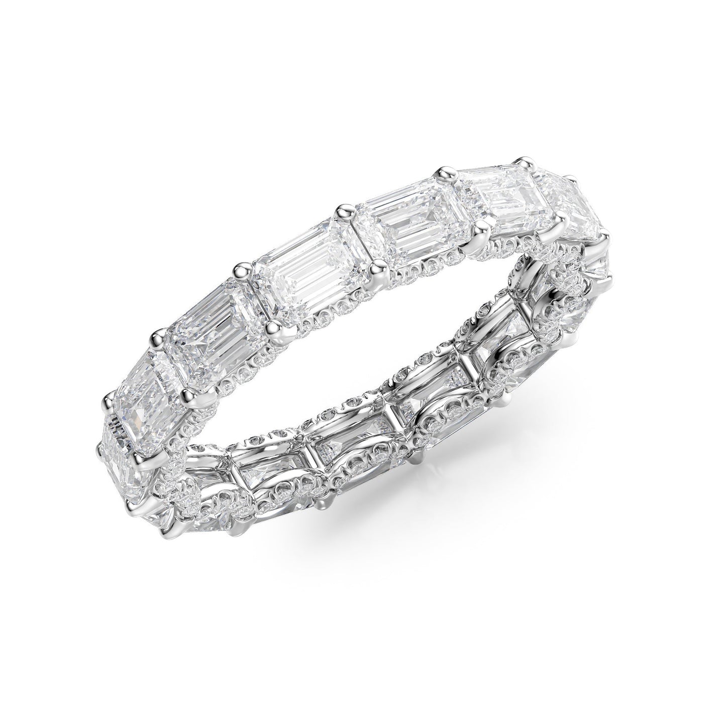 4.8ct Arvilla Emerald Cut Moissanite Ring - Silver