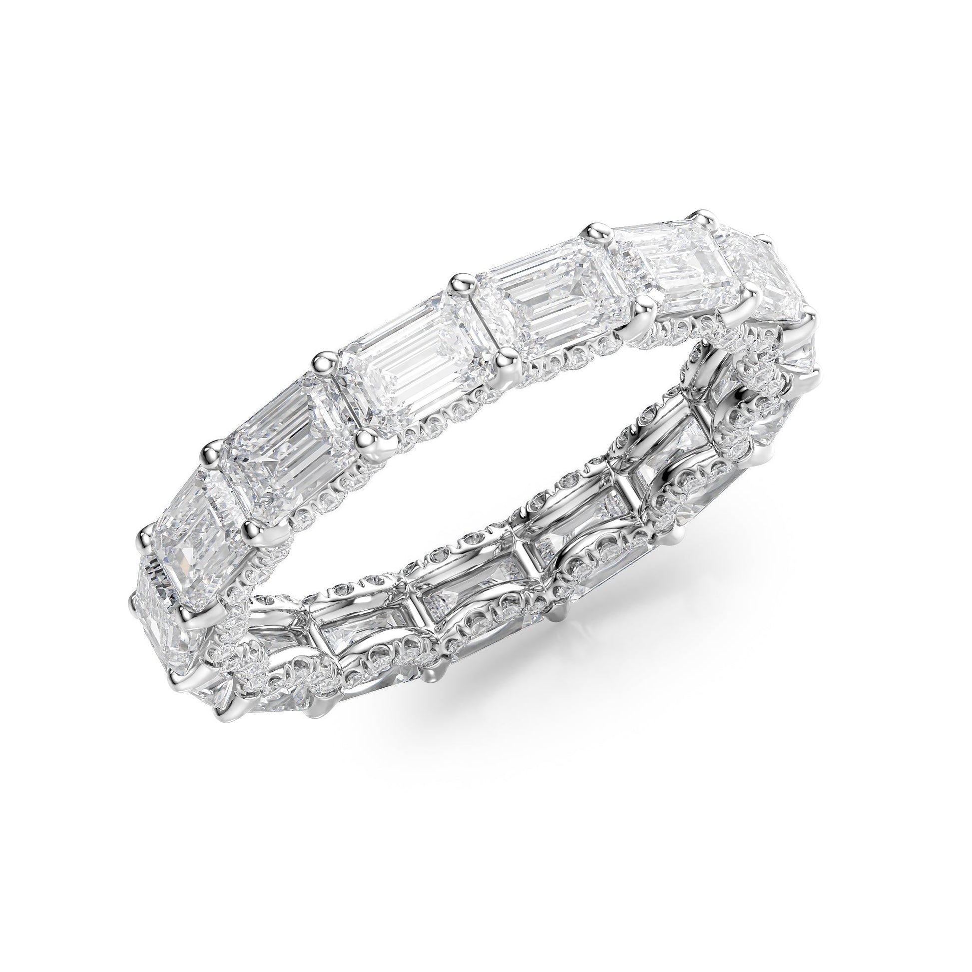 4.8ct Arvilla Emerald Cut Moissanite Ring - Silver
