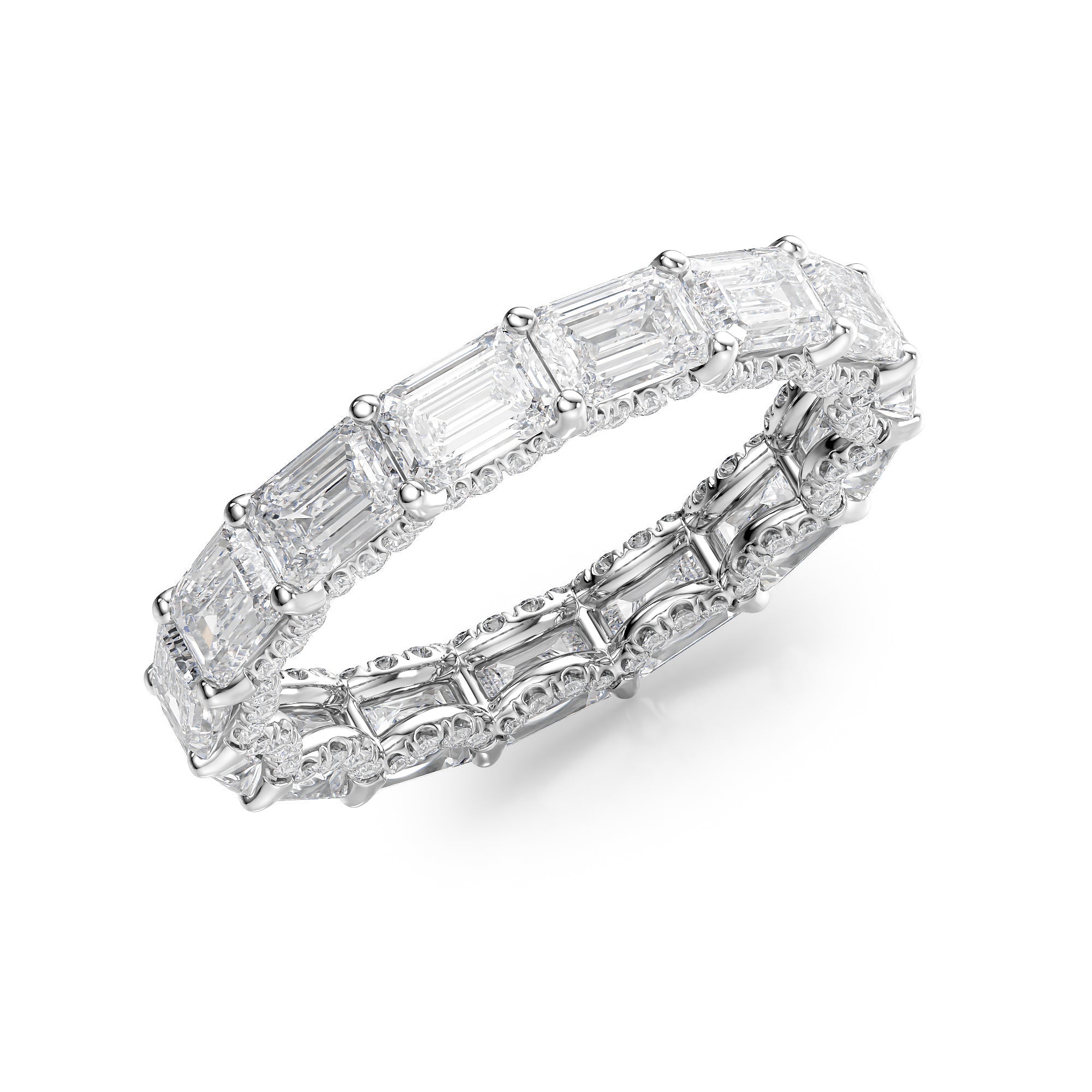 4.8ct Arvilla Emerald Cut Moissanite Ring - Silver