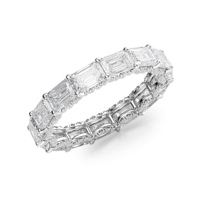 4.8ct Arvilla Emerald Cut Moissanite Ring - Silver