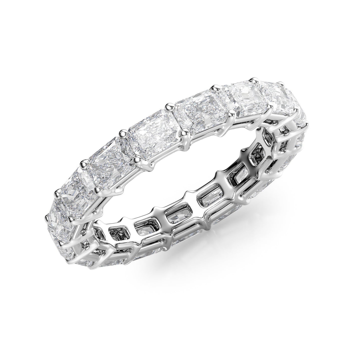 2ct Euphemia Radiant Cut Moissanite Ring - Silver