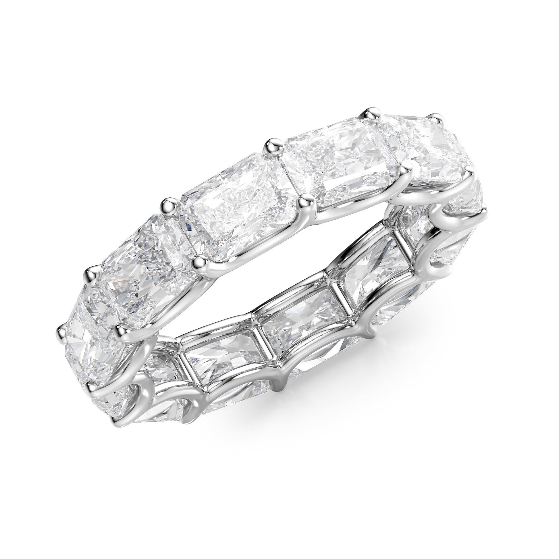 6ct Irisa Radiant Cut Moissanite Ring - Silver