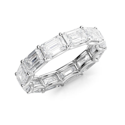 6ct Stefanida Emerald Cut Moissanite Ring - Silver