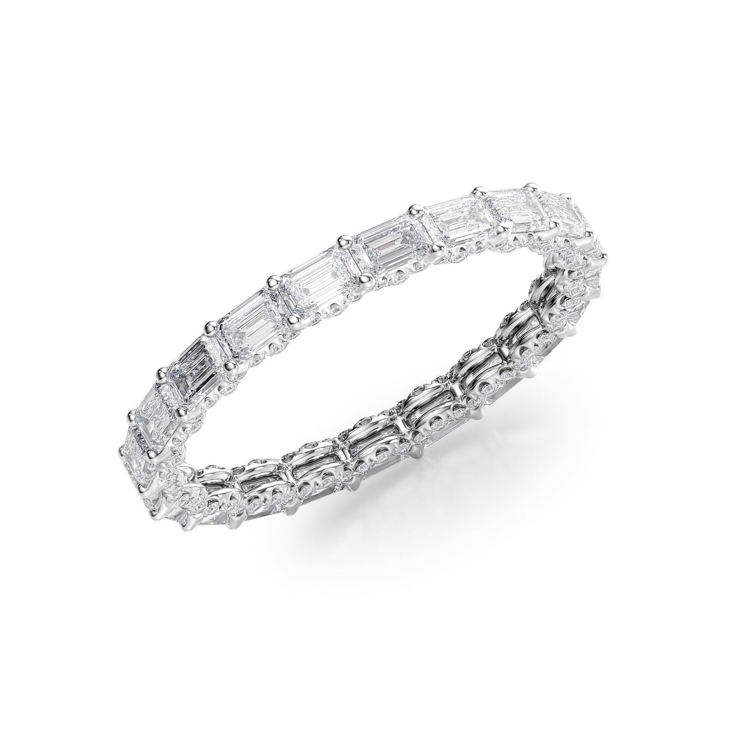 2.3ct Astrid Emerald Cut Moissanite Ring - Silver