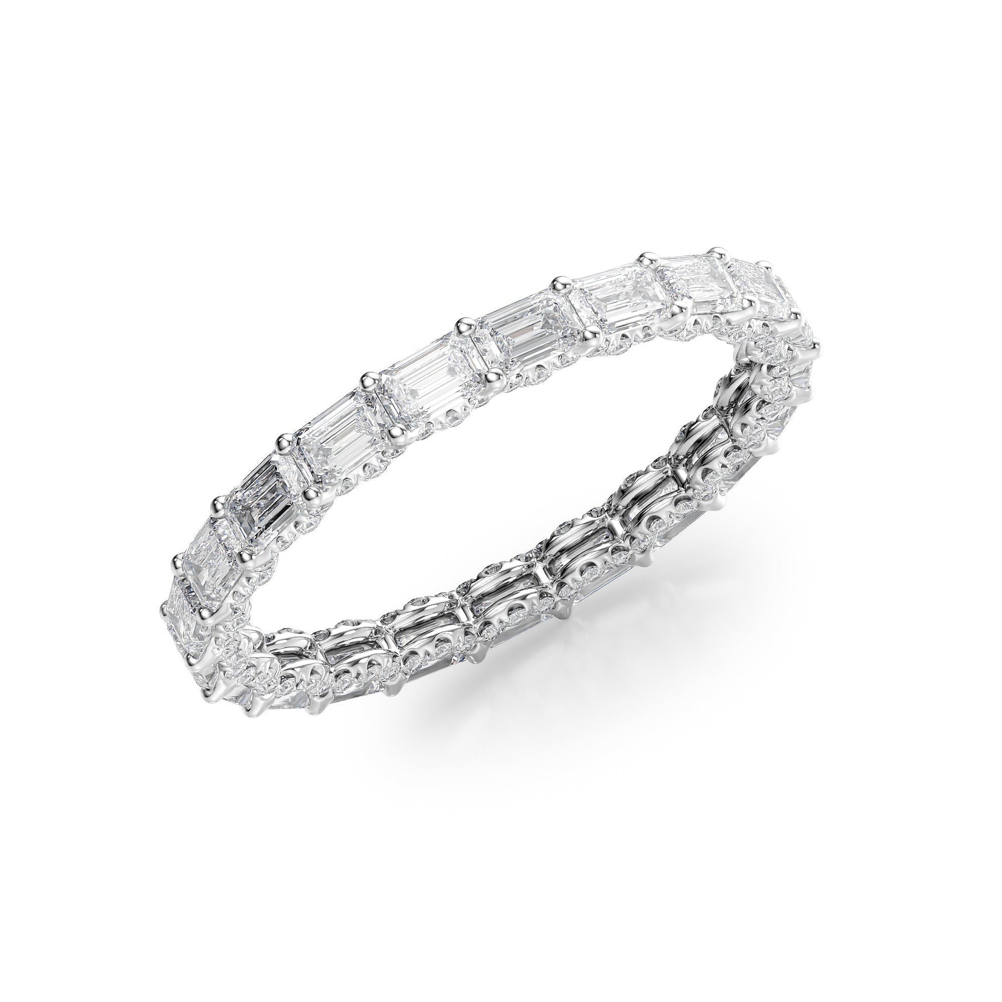 2.3ct Astrid Emerald Cut Moissanite Ring - Silver