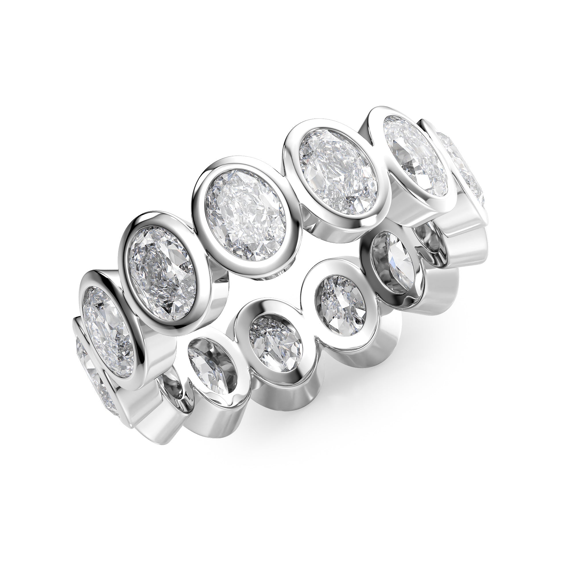 4ct Peronella Oval Cut Moissanite Ring - Silver