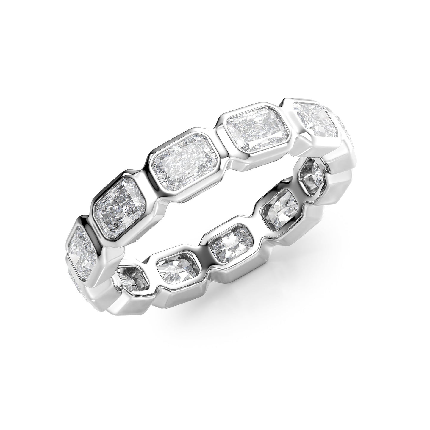 2.5ct Marija Radiant Cut Moissanite Ring - Silver