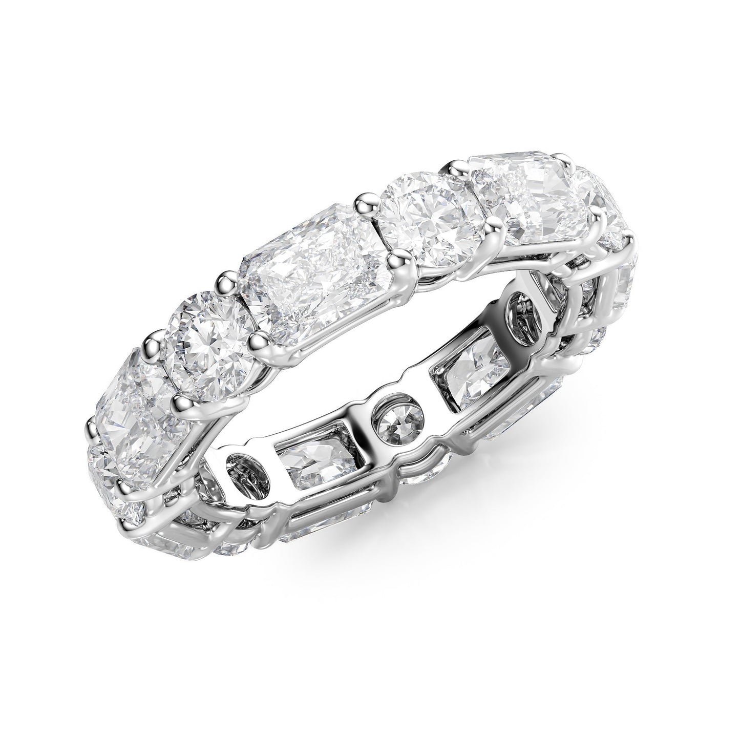 5.7ct Albena Round Cut Moissanite Ring - Silver