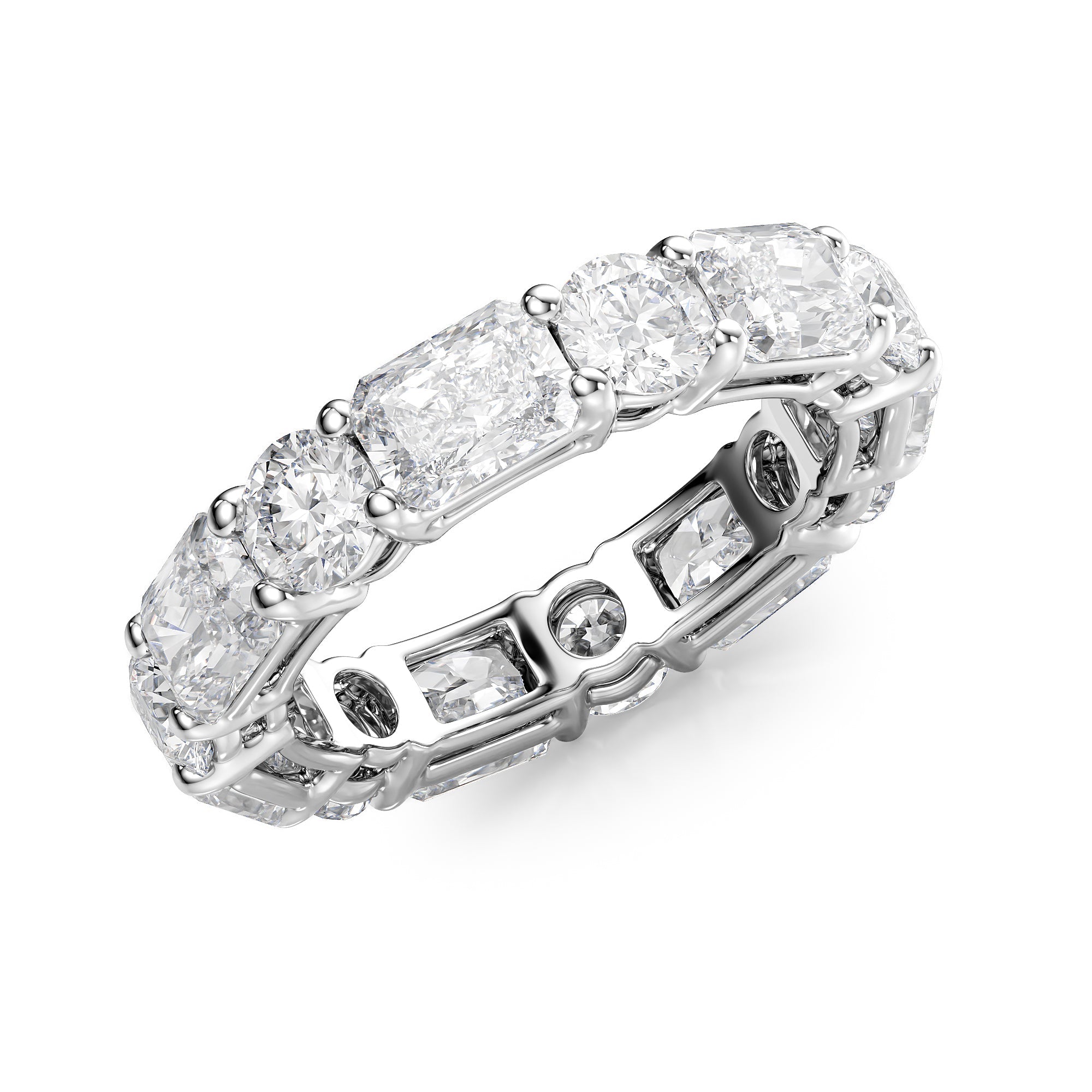 5.7ct Albena Round Cut Moissanite Ring - Silver