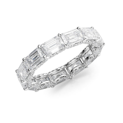 5.3ct Caprice Emerald Cut Moissanite Ring - Silver