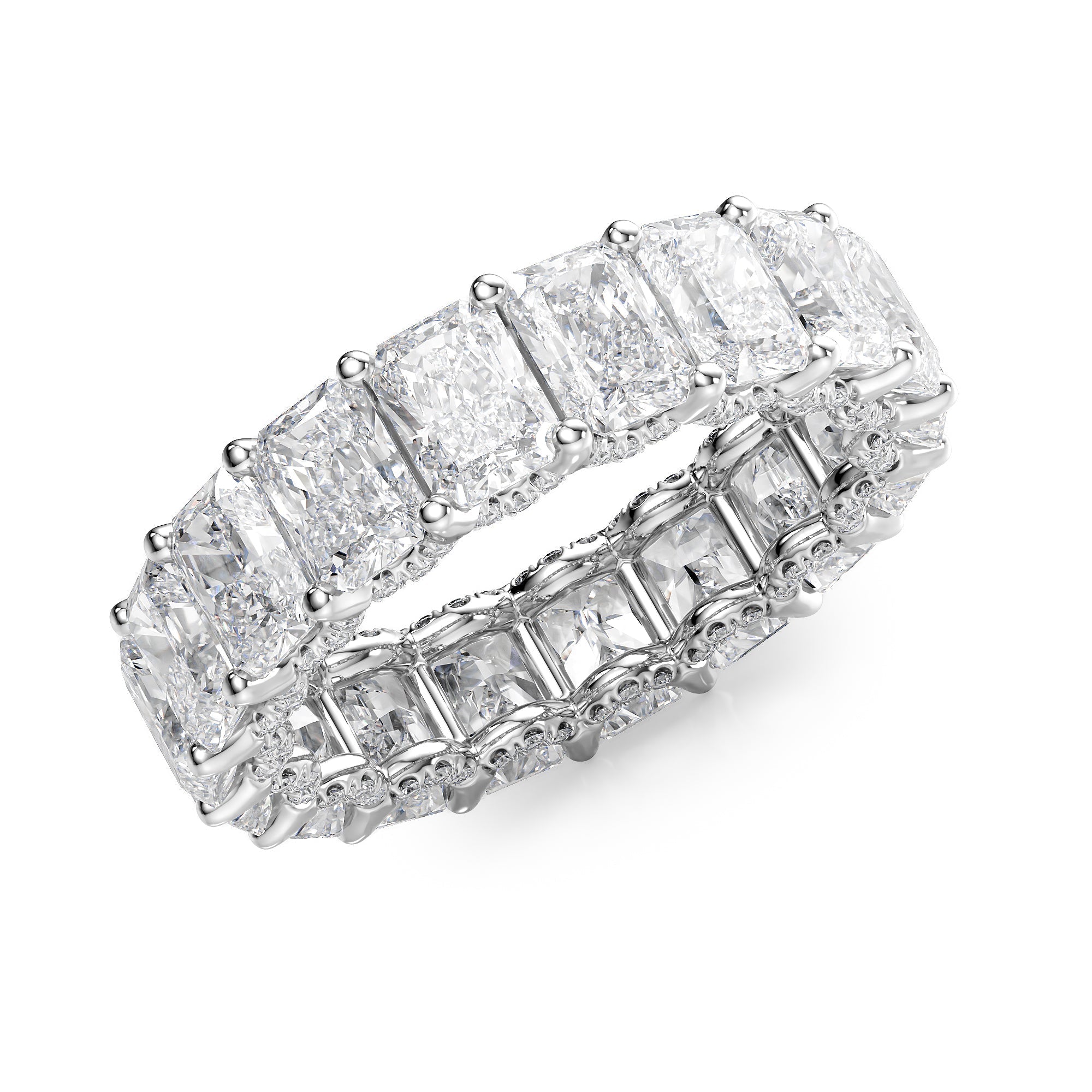 7.3ct Rashara Round Cut Moissanite Ring - Silver