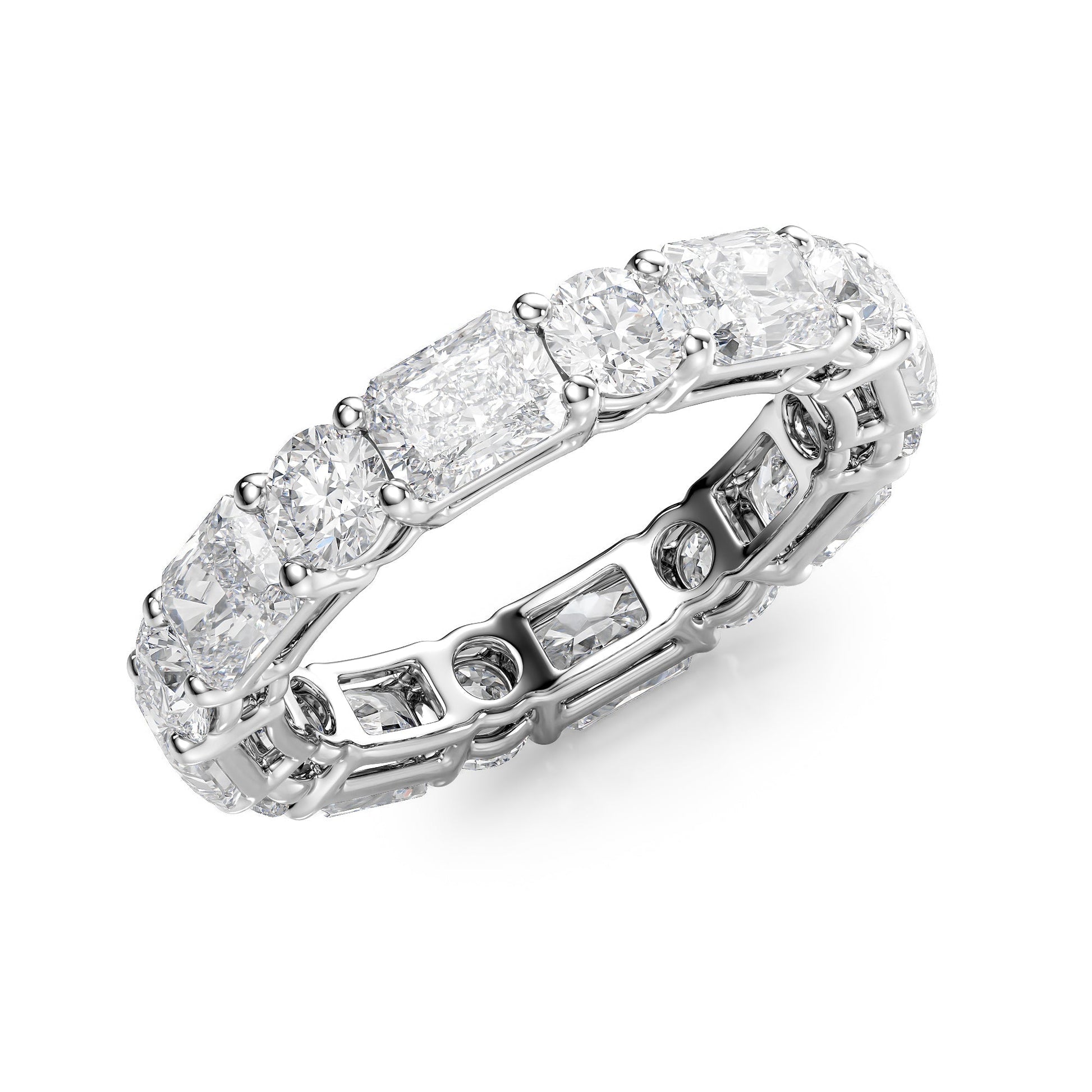4.6ct Giona Round Cut Moissanite Ring - Silver