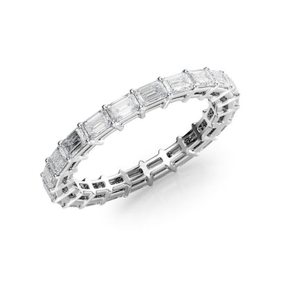 2ct Alira Emerald Cut Moissanite Ring - Silver