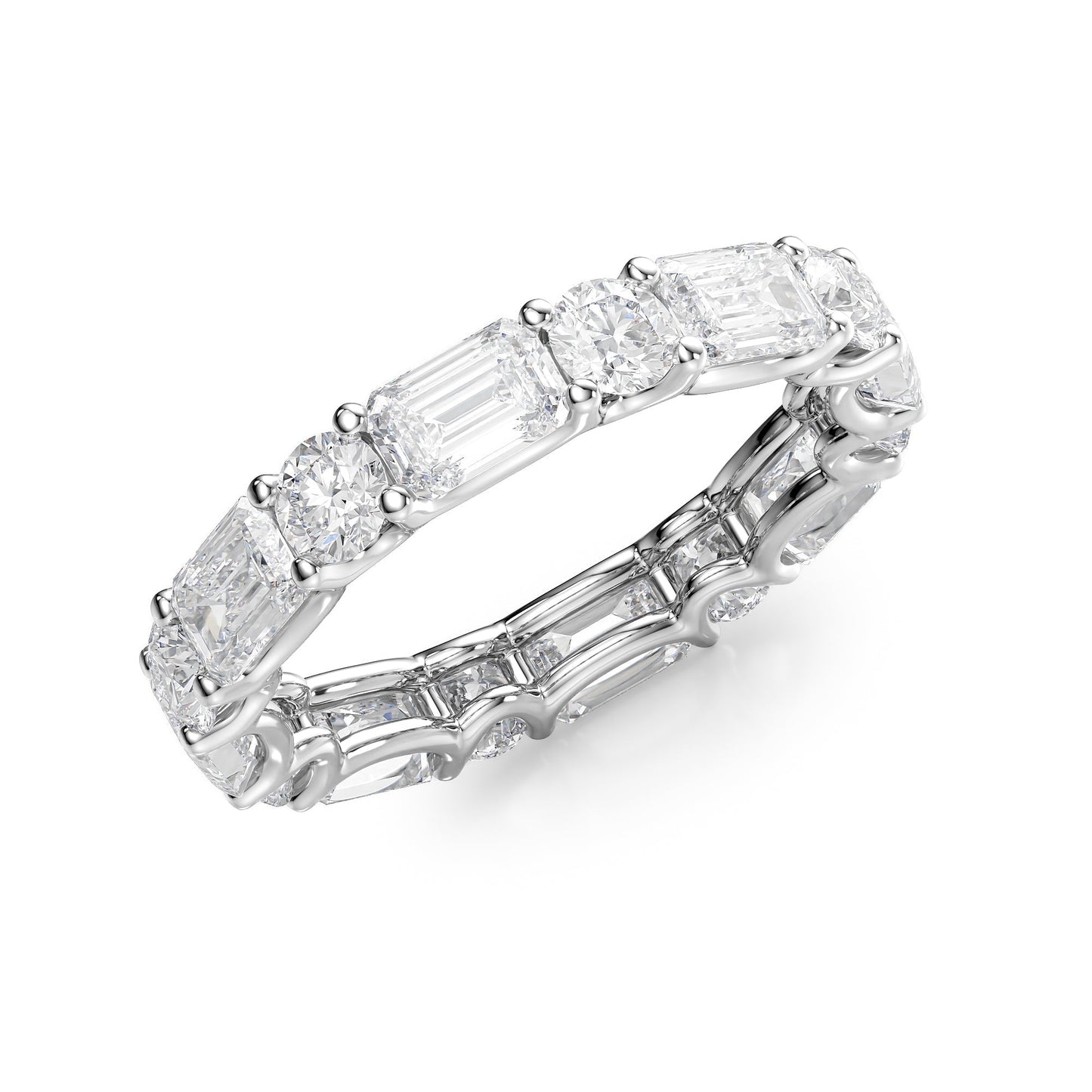 4.2ct Helia Round Cut Moissanite Ring - Silver
