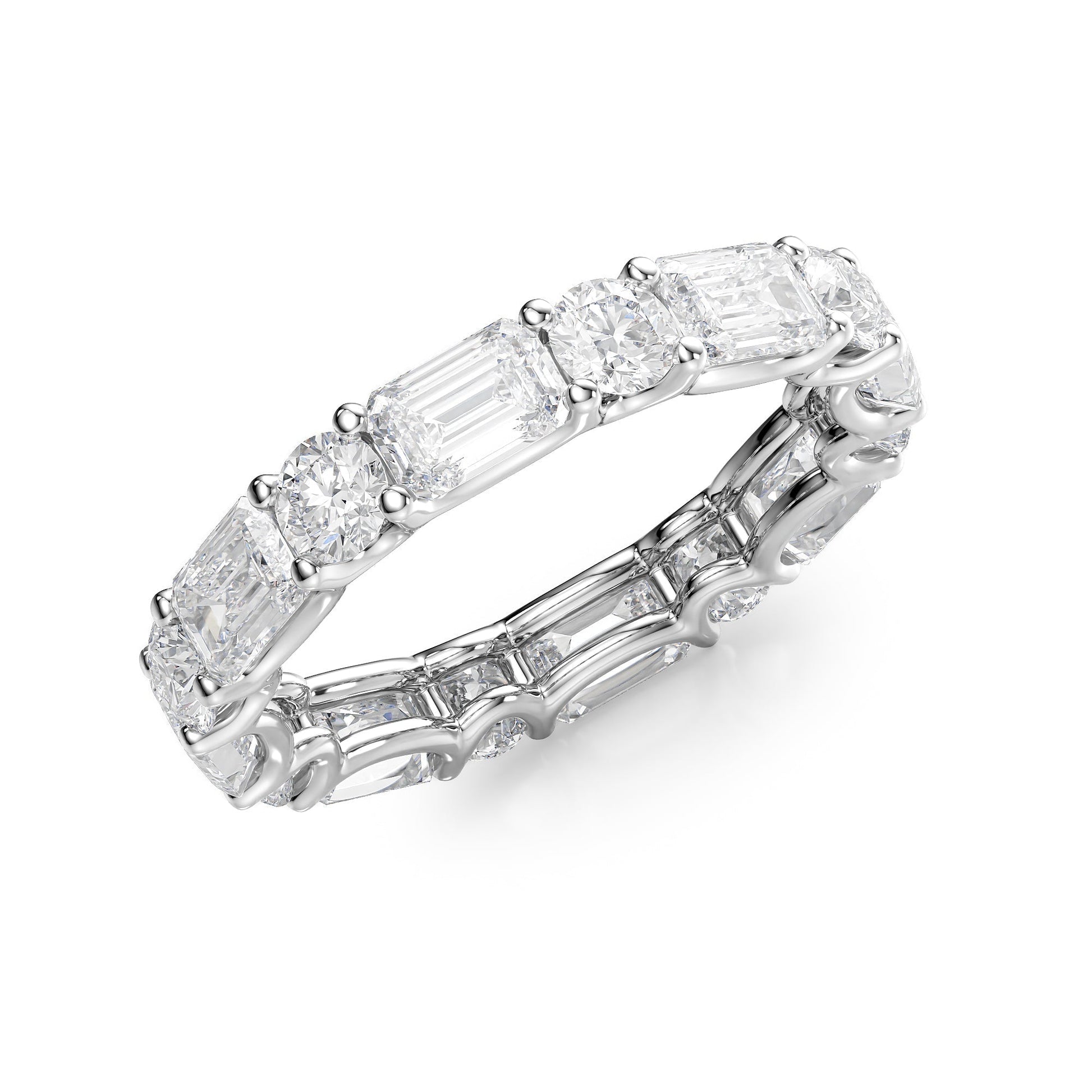 4.2ct Helia Round Cut Moissanite Ring - Silver