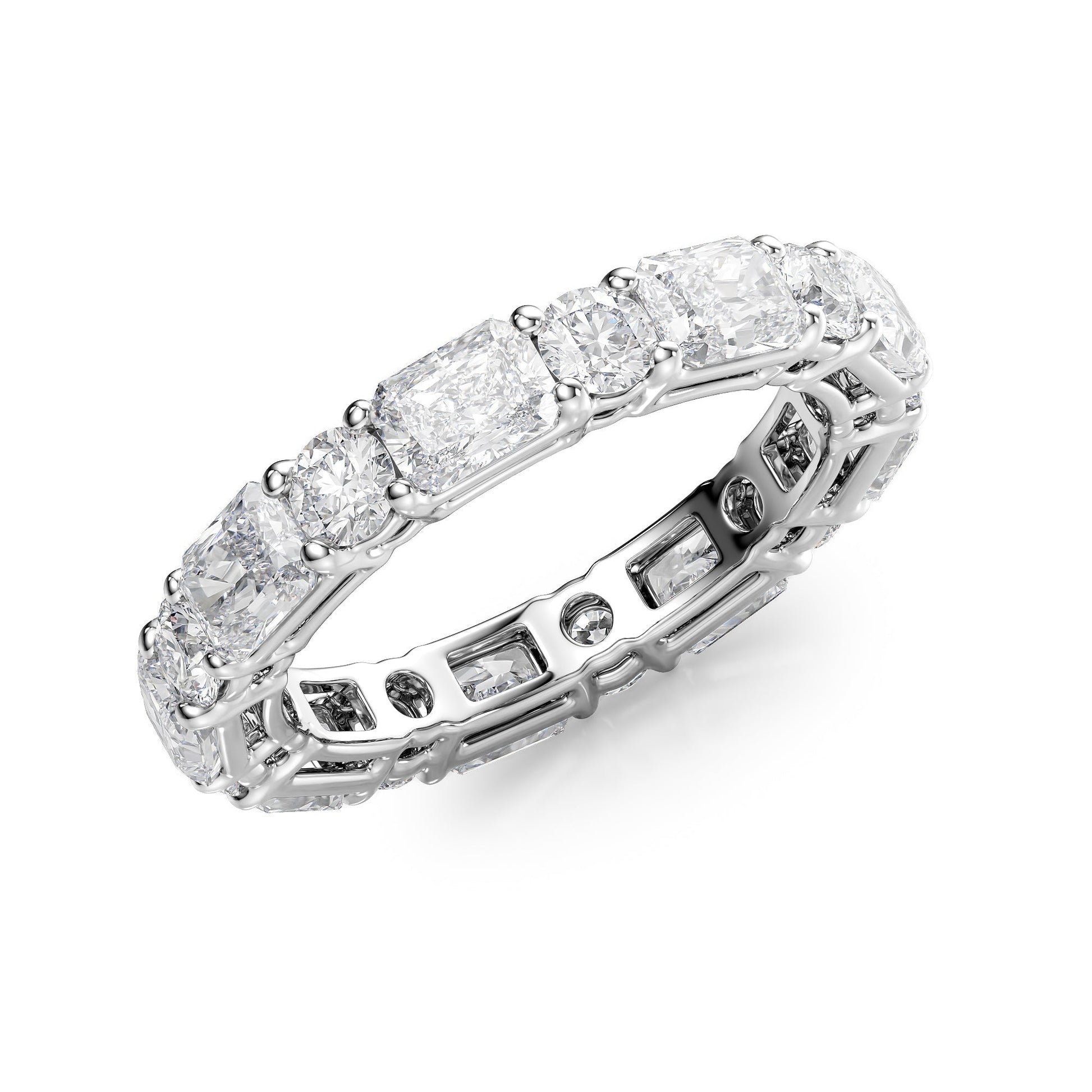 3.7ct Marissa Round Cut Moissanite Ring - Silver