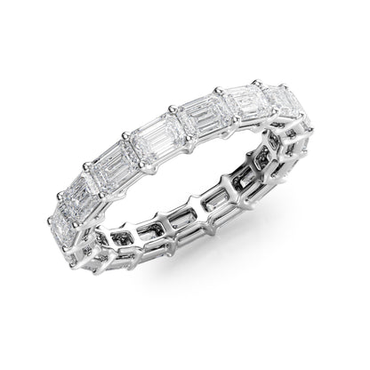 4ct Virama Emerald Cut Moissanite Ring - Silver
