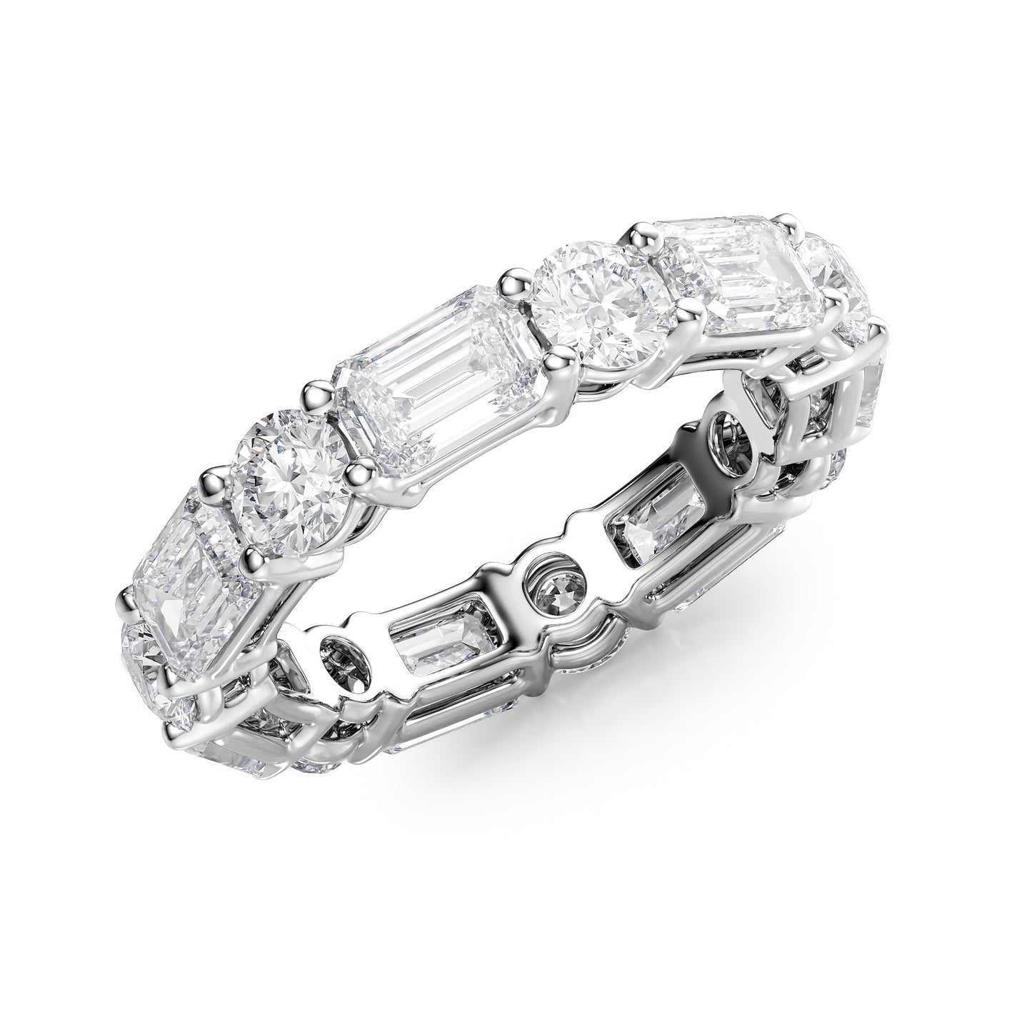 5ct Faida Round Cut Moissanite Ring - Silver