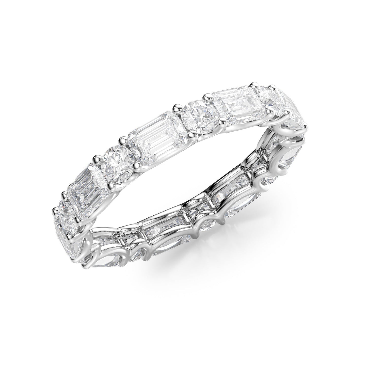 3.5ct Sarisa Round Cut Moissanite Ring - Silver