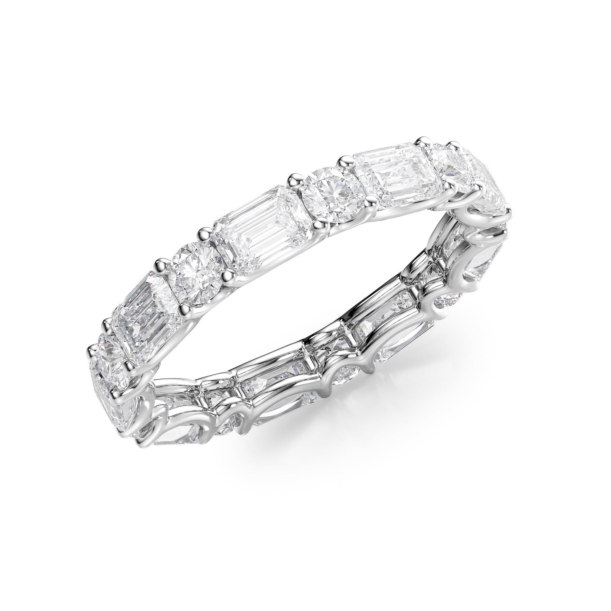 3.5ct Sarisa Round Cut Moissanite Ring - Silver
