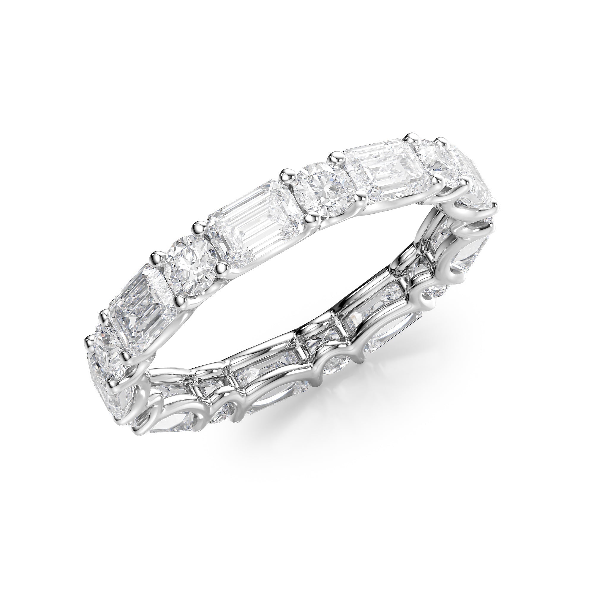 3.5ct Sarisa Round Cut Moissanite Ring - Silver