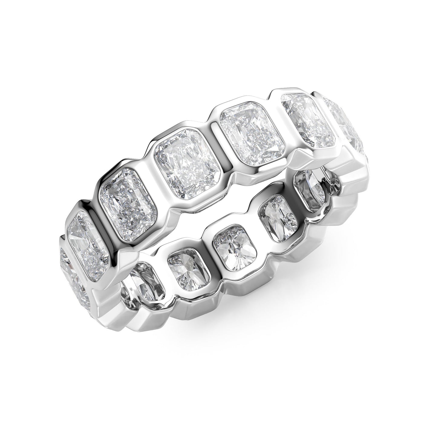 4ct Chastity Round Cut Moissanite Ring - Silver