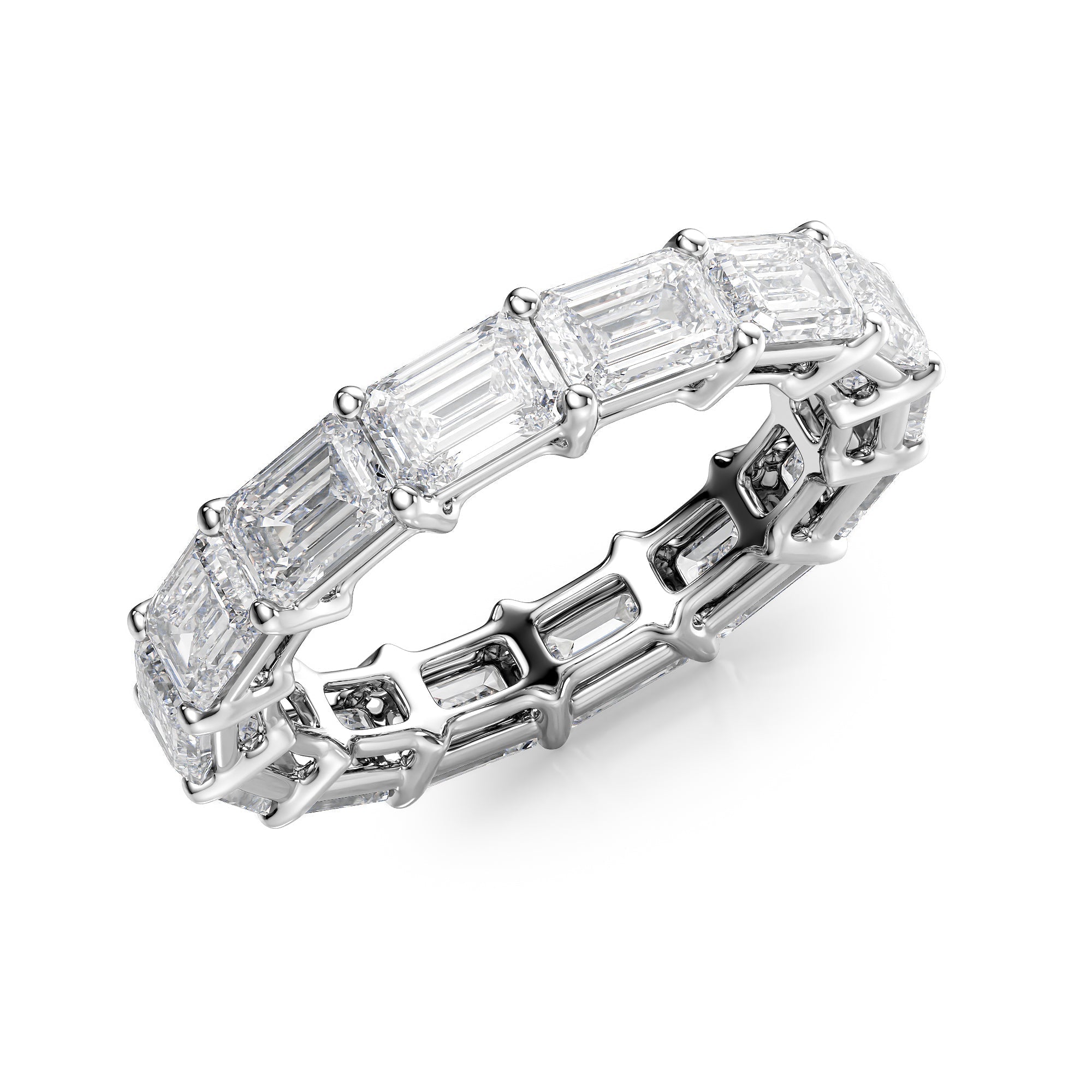 5ct Genara Emerald Cut Moissanite Ring - Silver