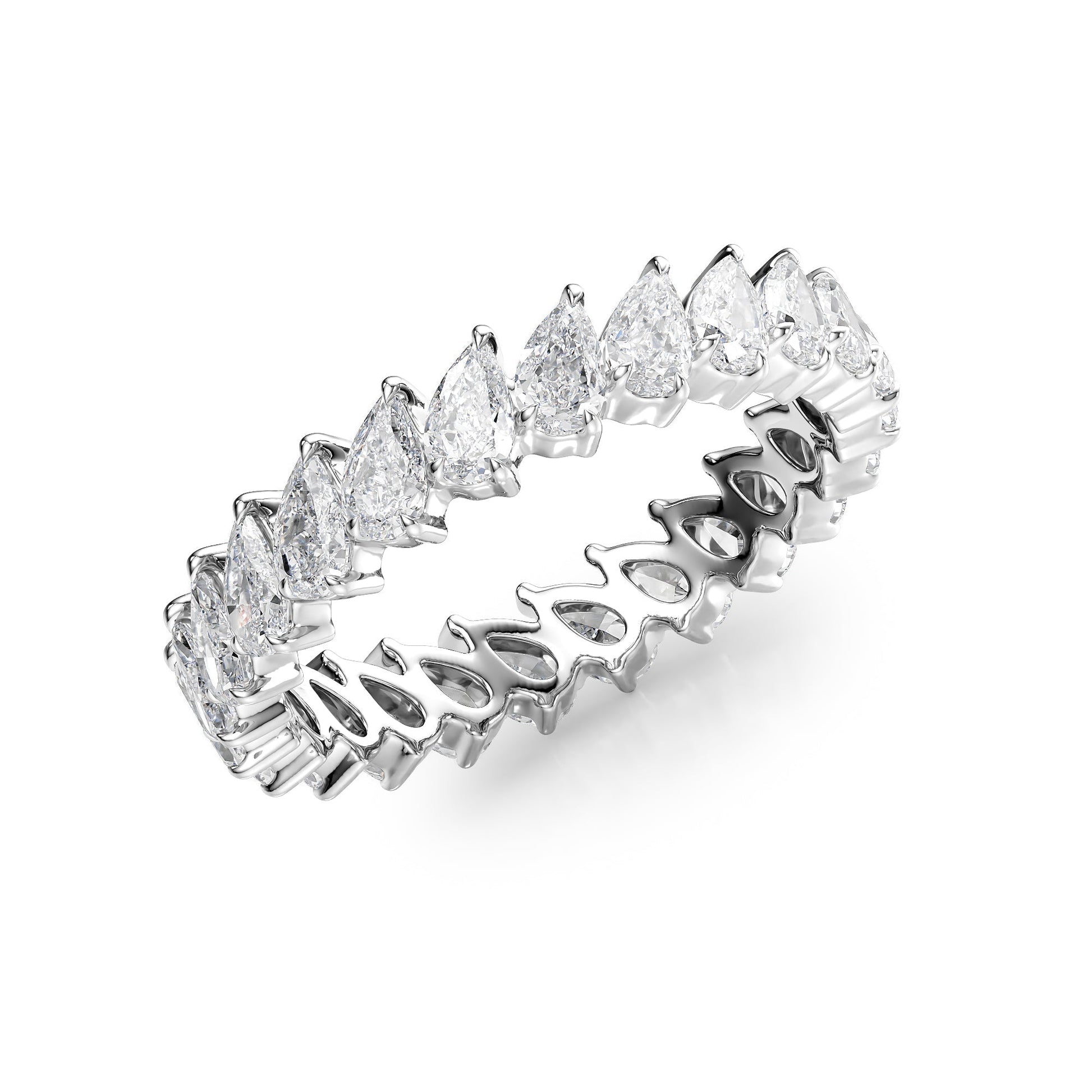 2.5ct Darima Pear Cut Moissanite Ring - Silver