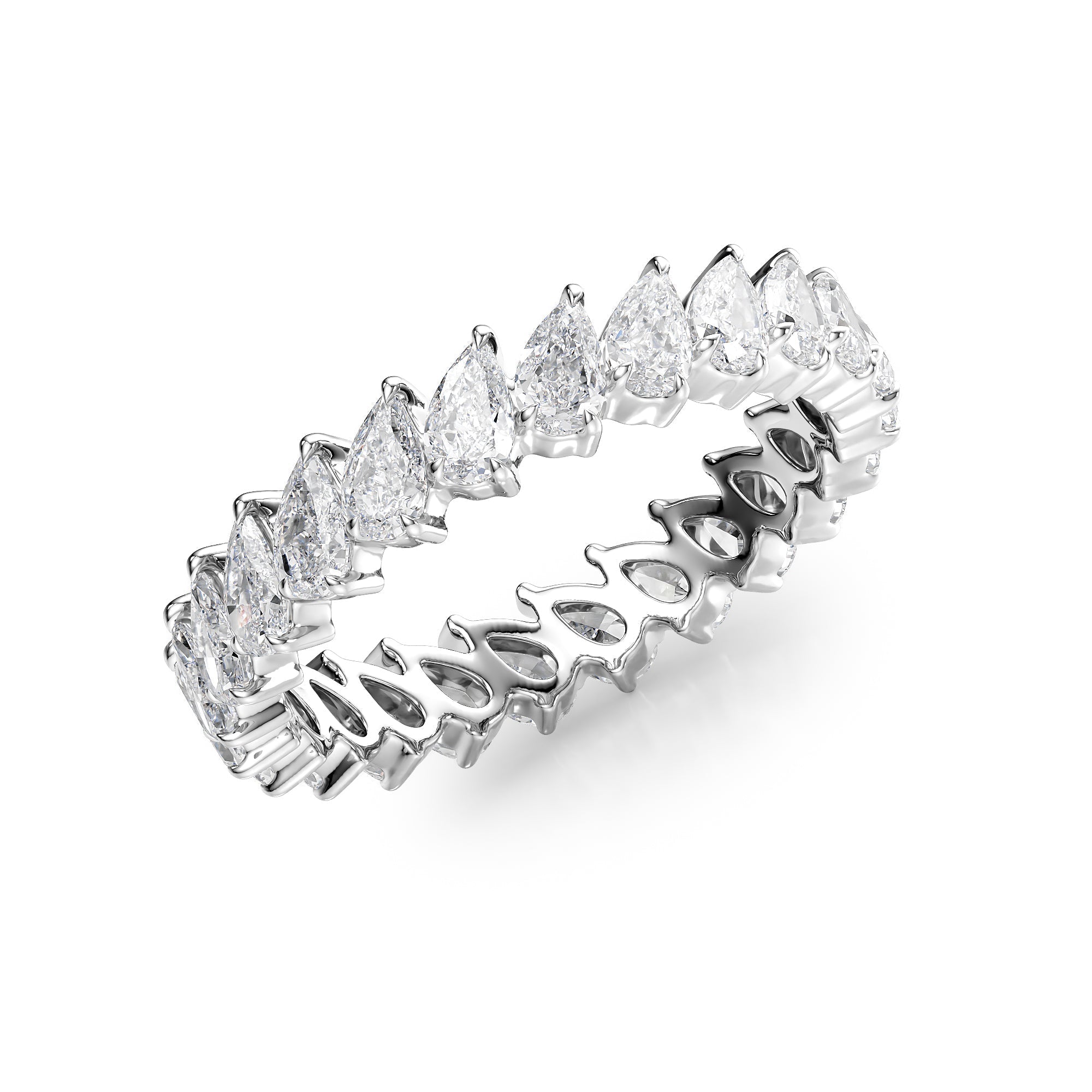 2.5ct Darima Pear Cut Moissanite Ring - Silver