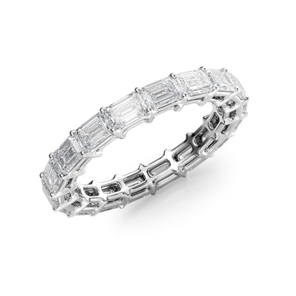 3.5ct Jasmira Emerald Cut Moissanite Ring - Silver