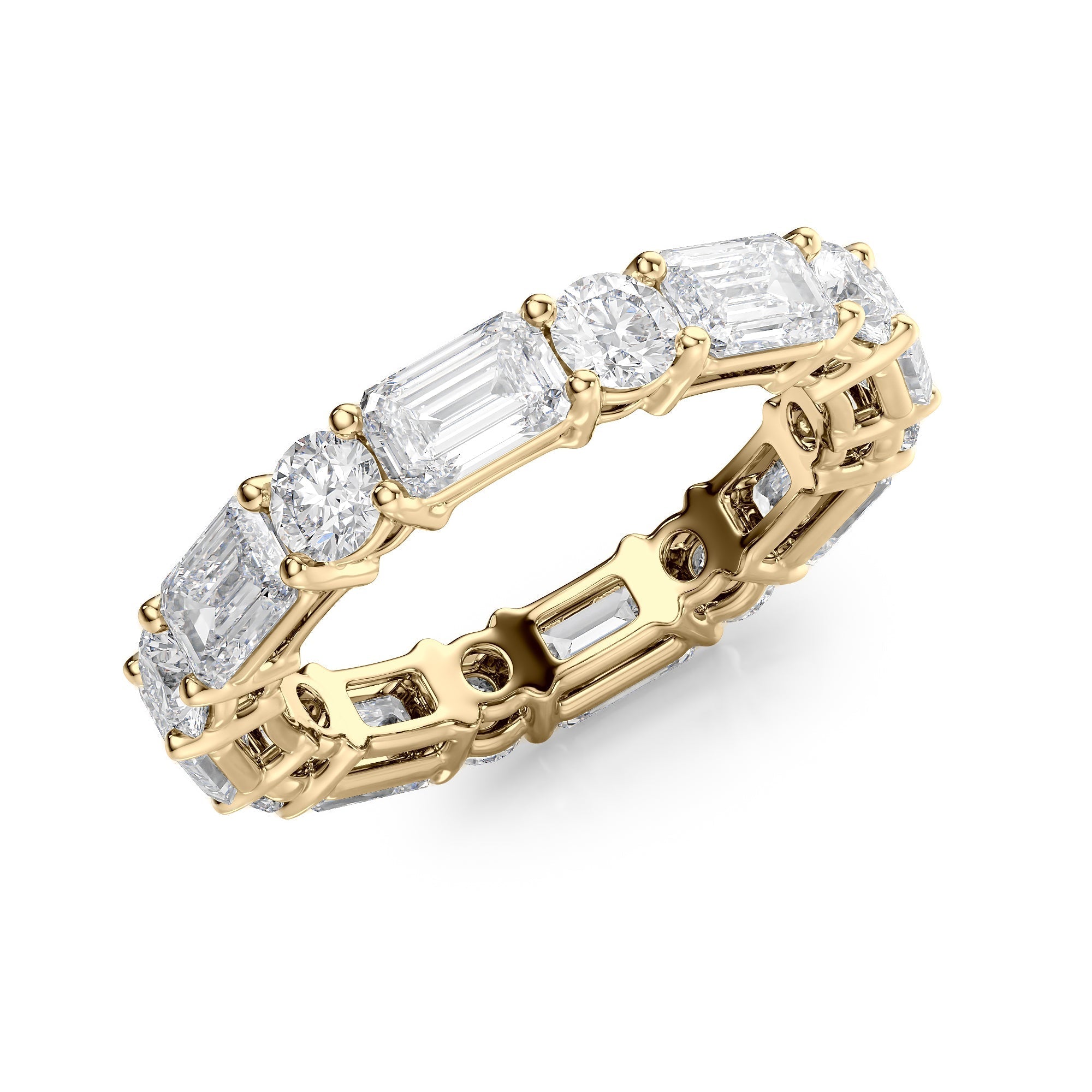4.4ct Alya Round Cut Moissanite Ring - Gold
