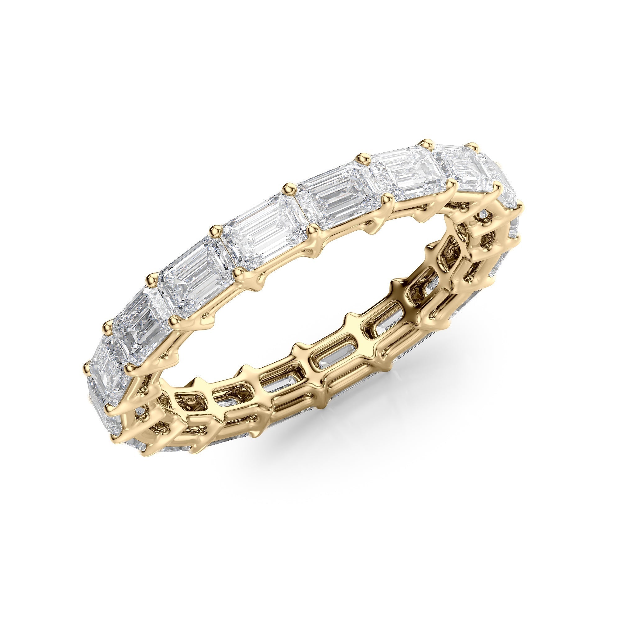 3.5ct Jasmira Emerald Cut Moissanite Ring - Gold