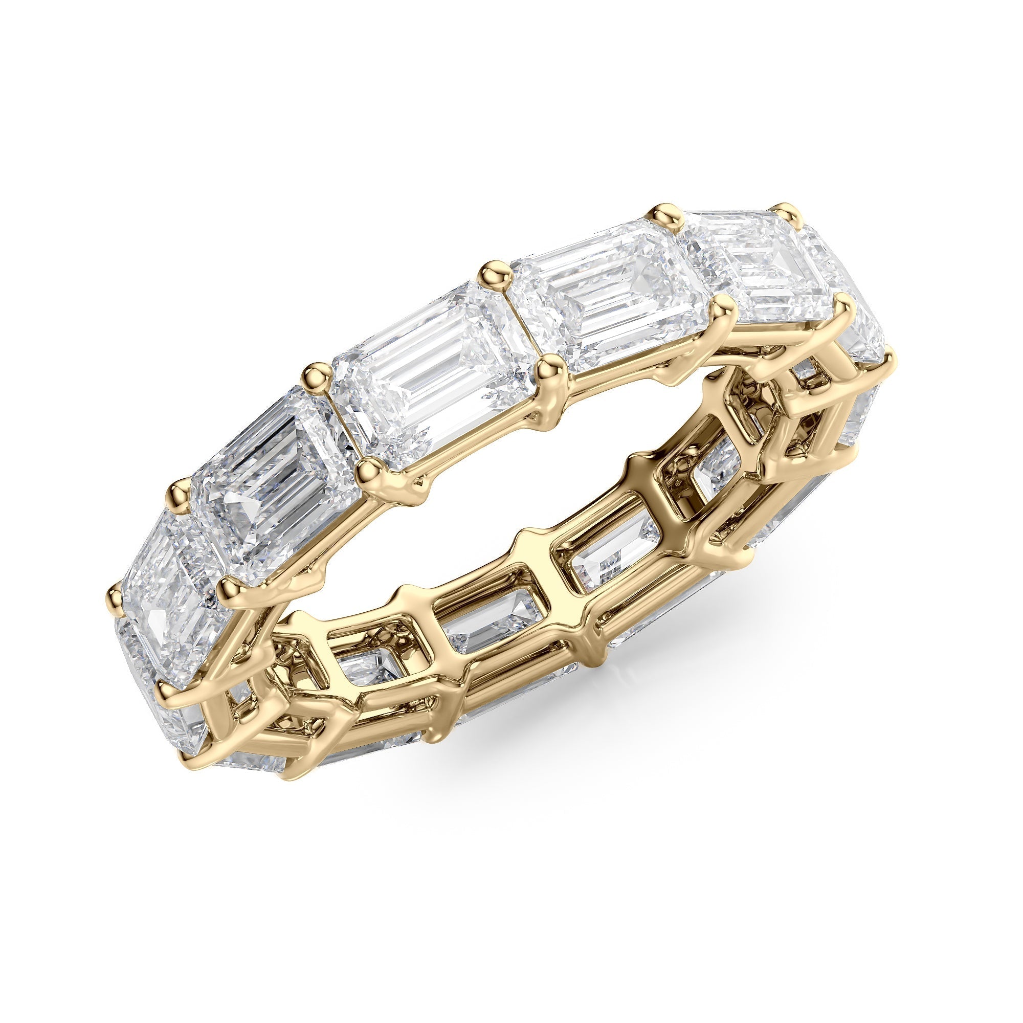 6ct Sarona Emerald Cut Moissanite Ring - Gold