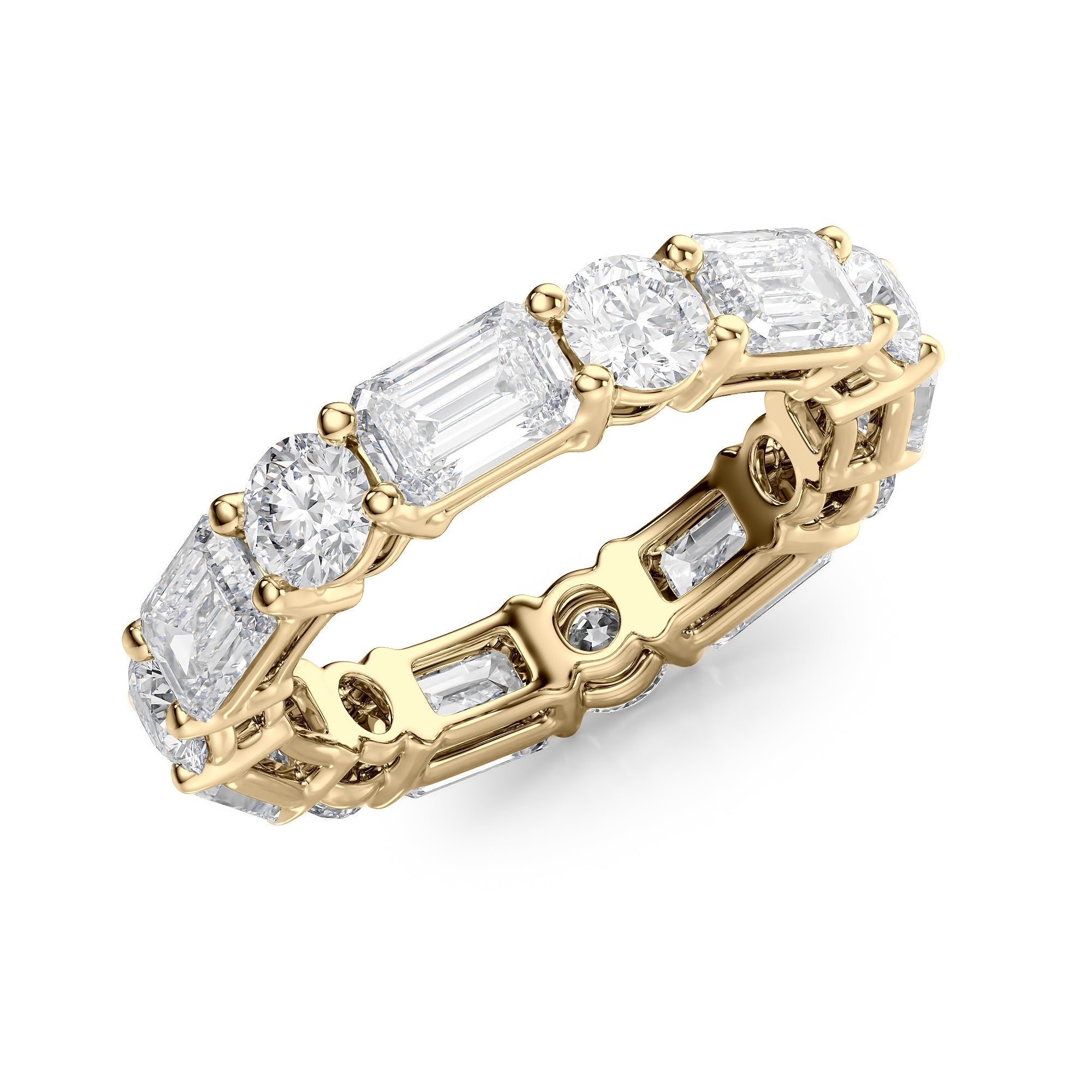 5ct Faida Round Cut Moissanite Ring - Gold