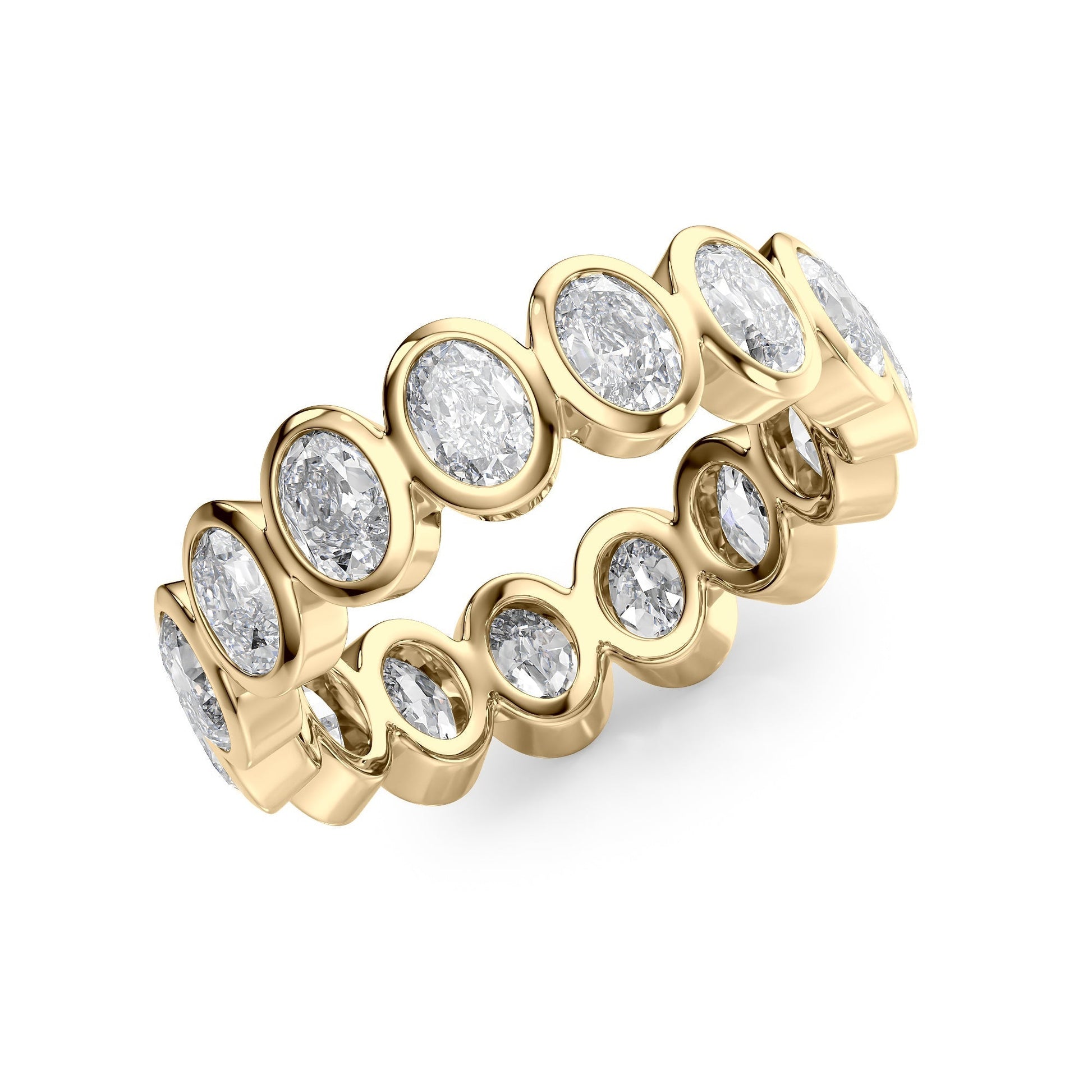 3ct Aurora Oval Cut Moissanite Ring - Gold