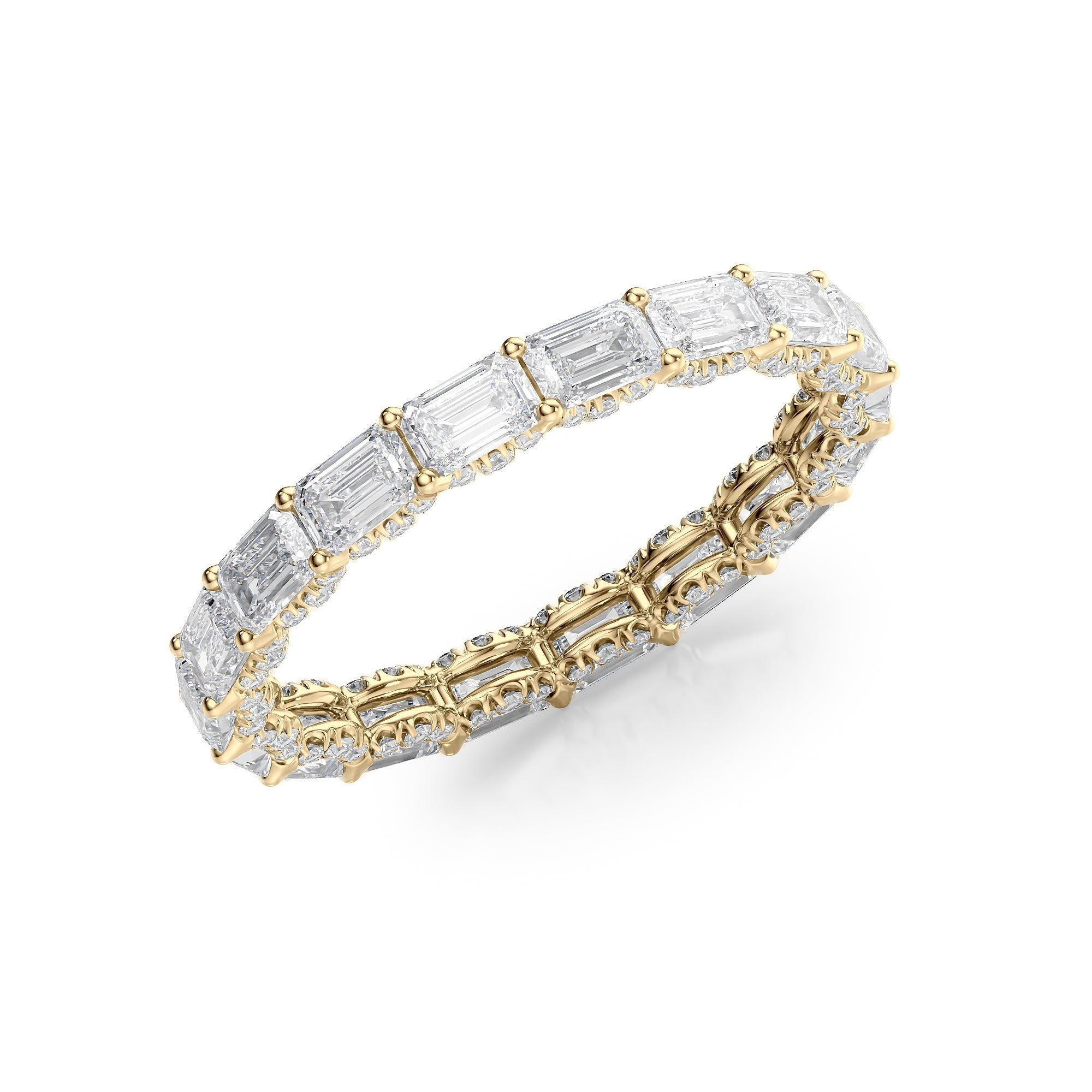2.8ct Numara Emerald Cut Moissanite Ring - Gold