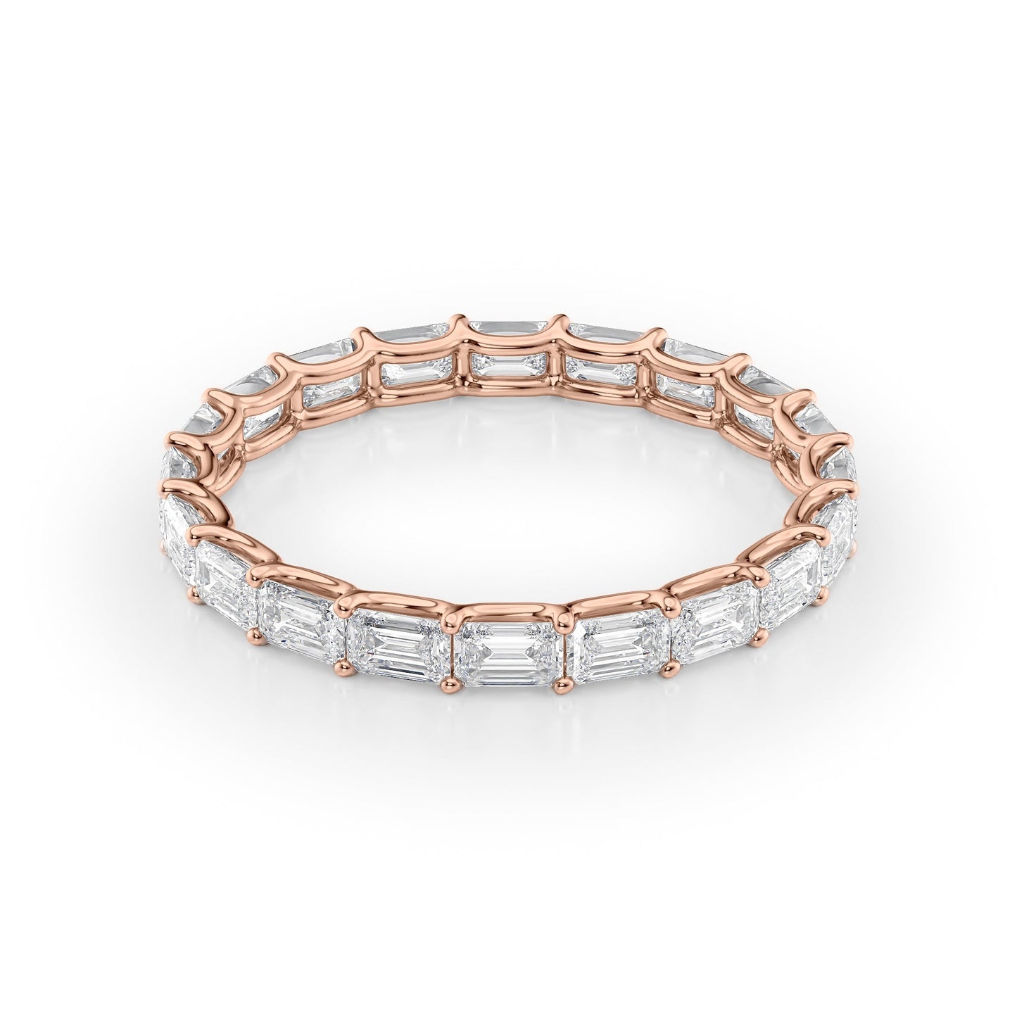 2ct Astraea Emerald Cut Moissanite Ring - Rose Gold