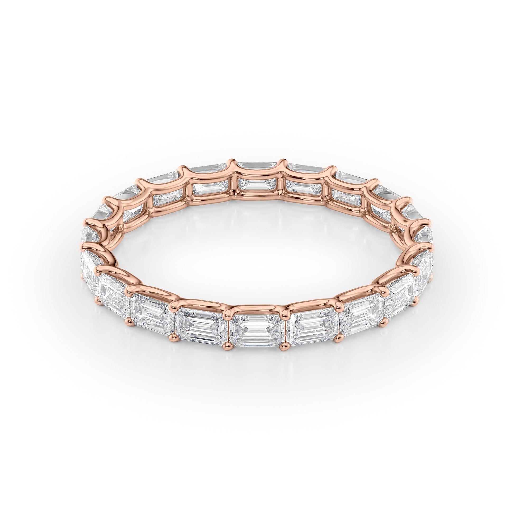 2ct Astraea Emerald Cut Moissanite Ring - Rose Gold