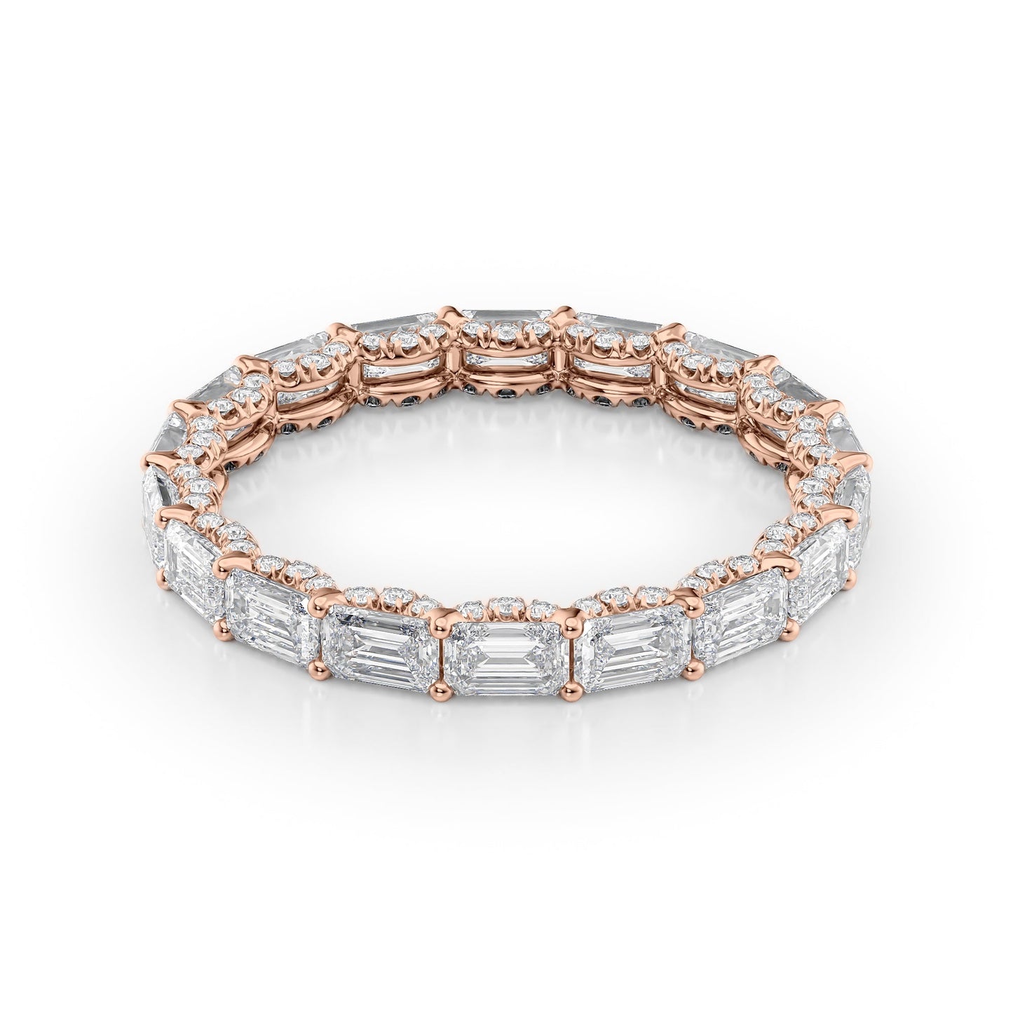 2.8ct Numara Emerald Cut Moissanite Ring - Rose Gold