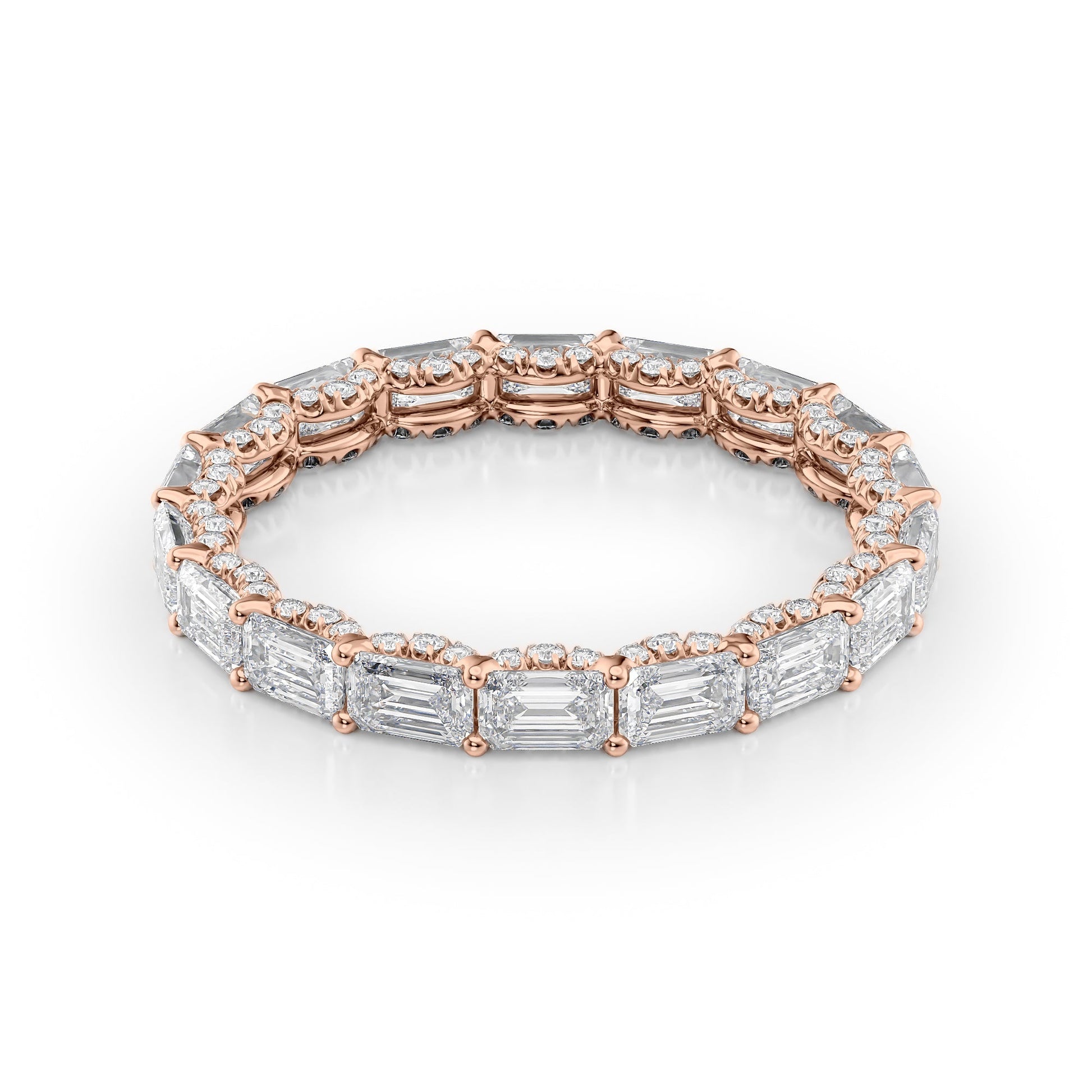 2.8ct Numara Emerald Cut Moissanite Ring - Rose Gold