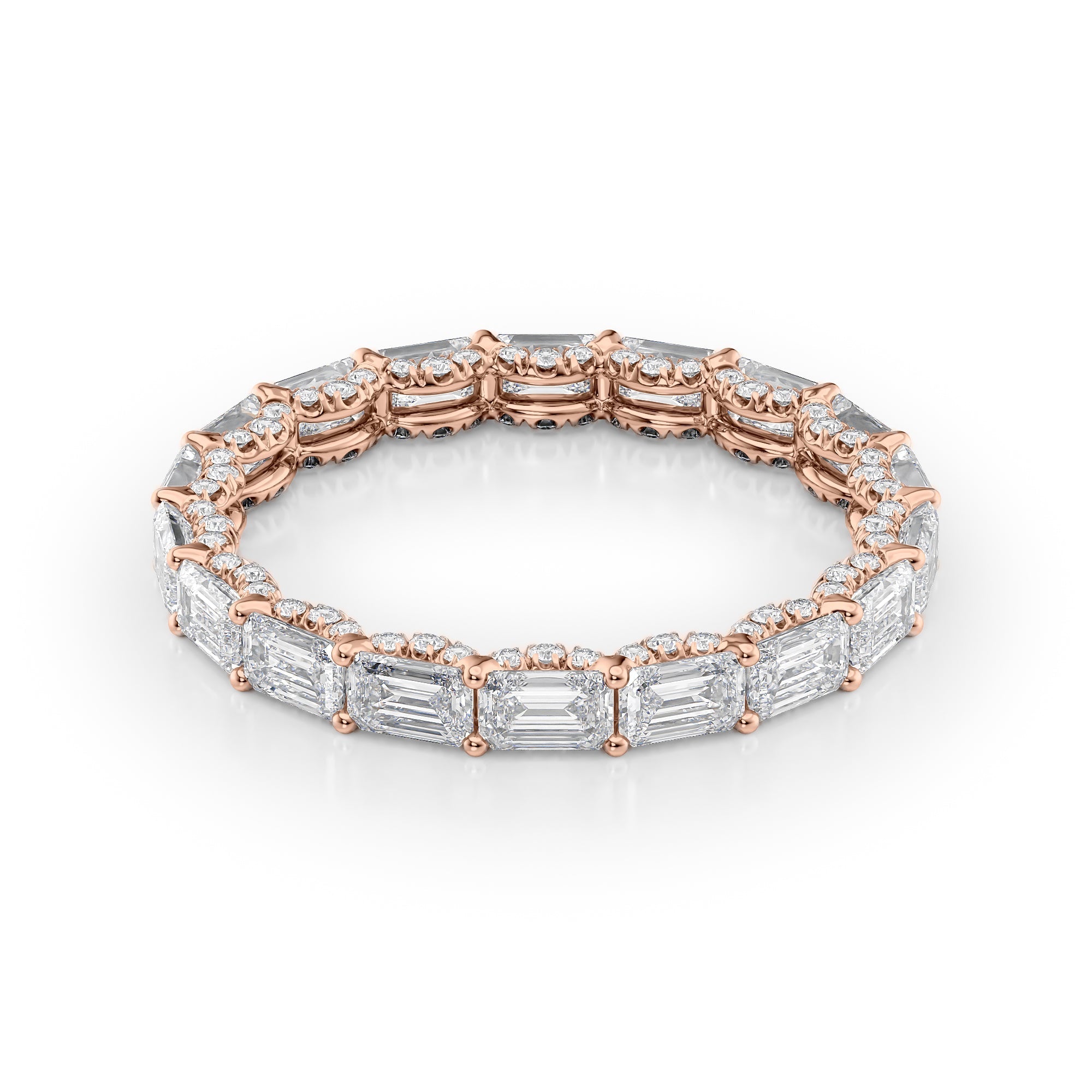 2.8ct Numara Emerald Cut Moissanite Ring - Rose Gold