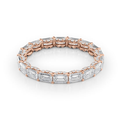 2.8ct Numara Emerald Cut Moissanite Ring - Rose Gold