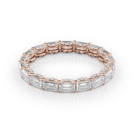 2.8ct Numara Emerald Cut Moissanite Ring - Rose Gold
