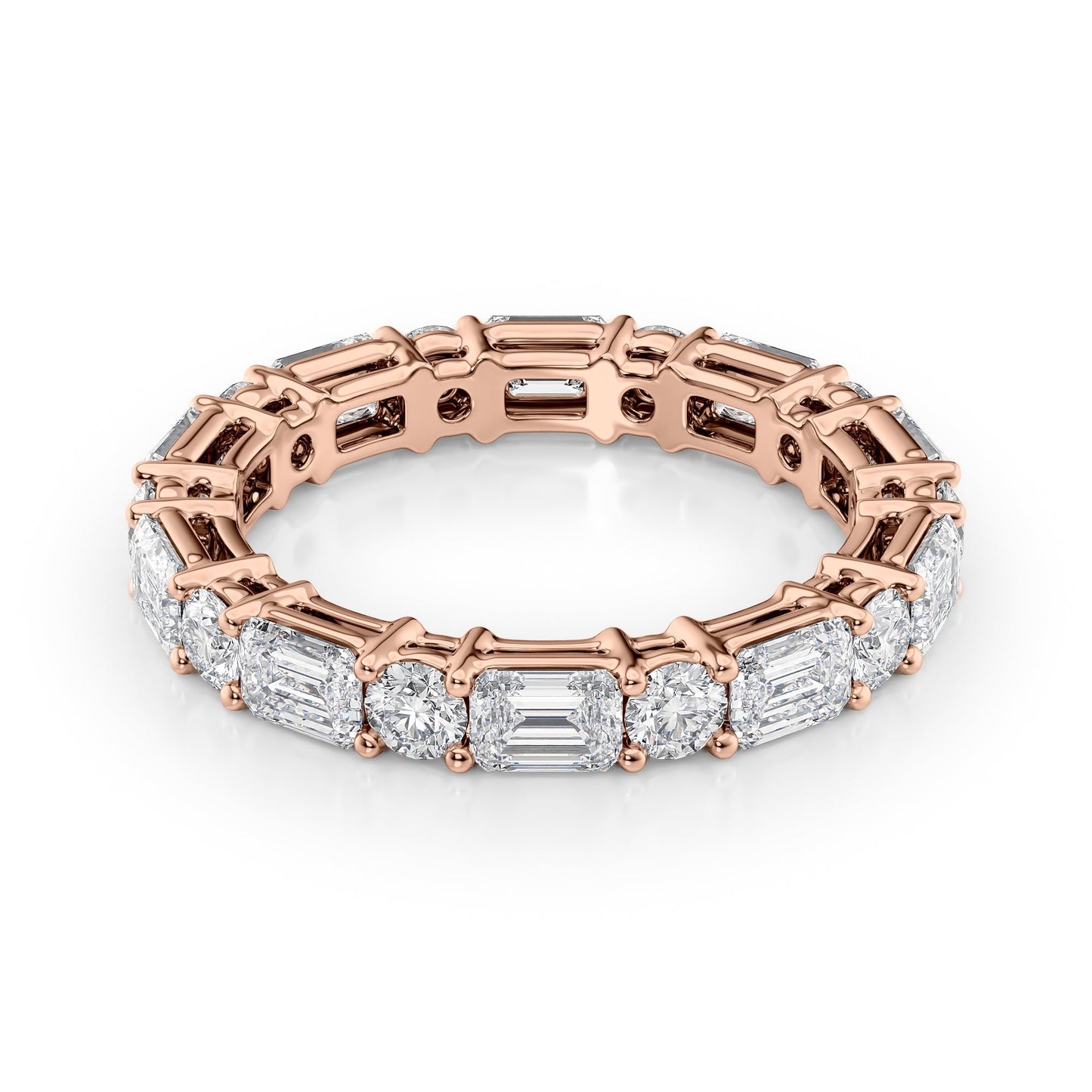 3.3ct Astoria Round Cut Moissanite Ring - Rose Gold