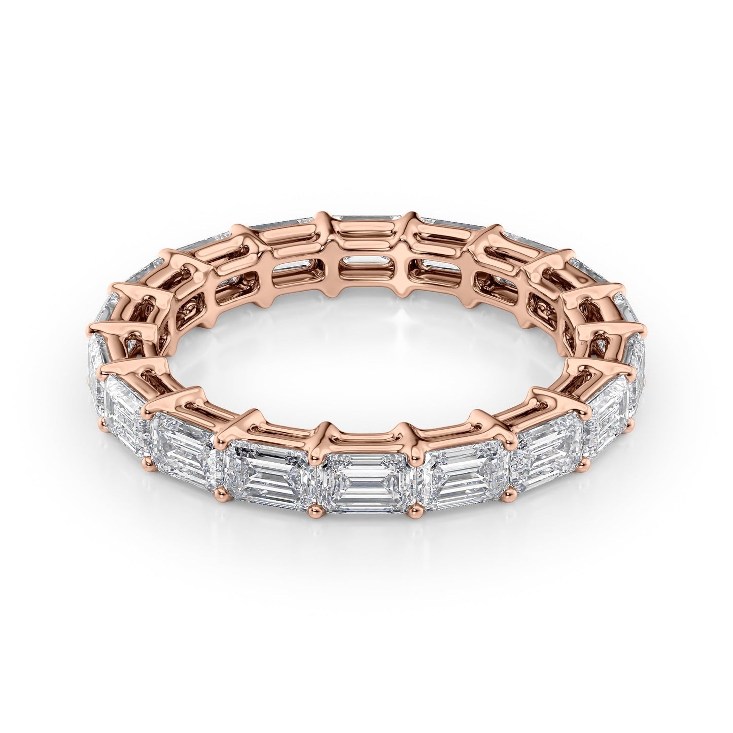 3.5ct Jasmira Emerald Cut Moissanite Ring - Rose Gold