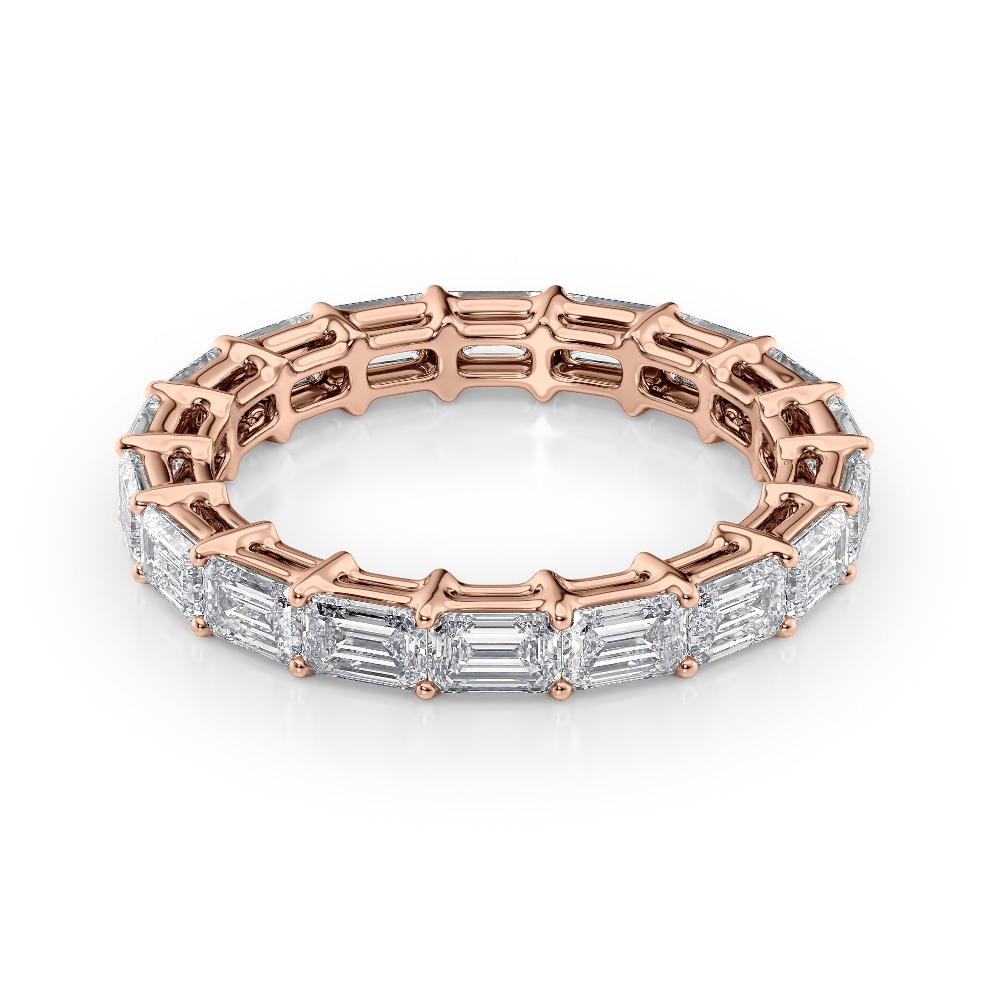 3.5ct Jasmira Emerald Cut Moissanite Ring - Rose Gold