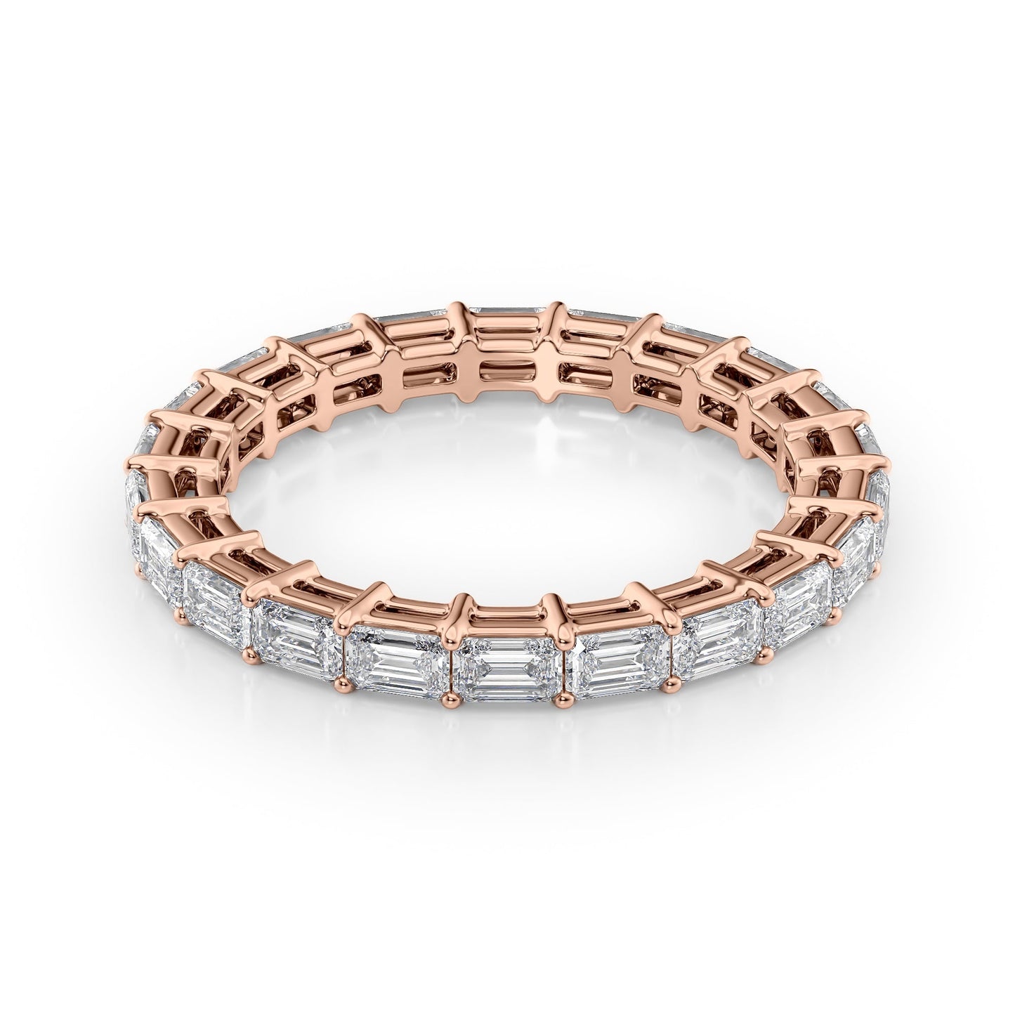 2ct Alira Emerald Cut Moissanite Ring - Rose Gold